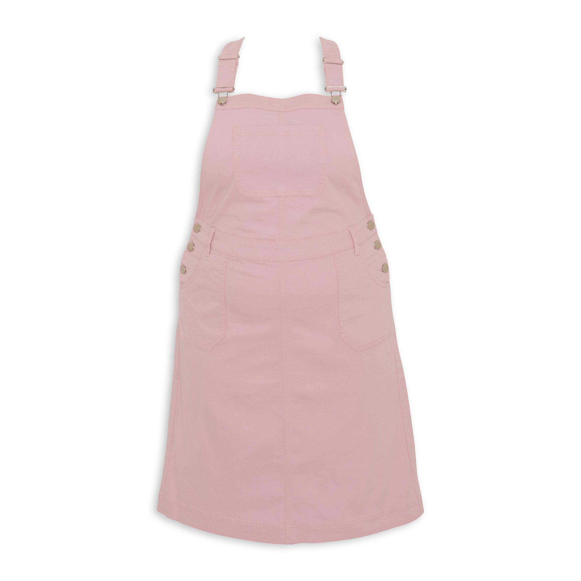 Pink denim shop dungaree dress