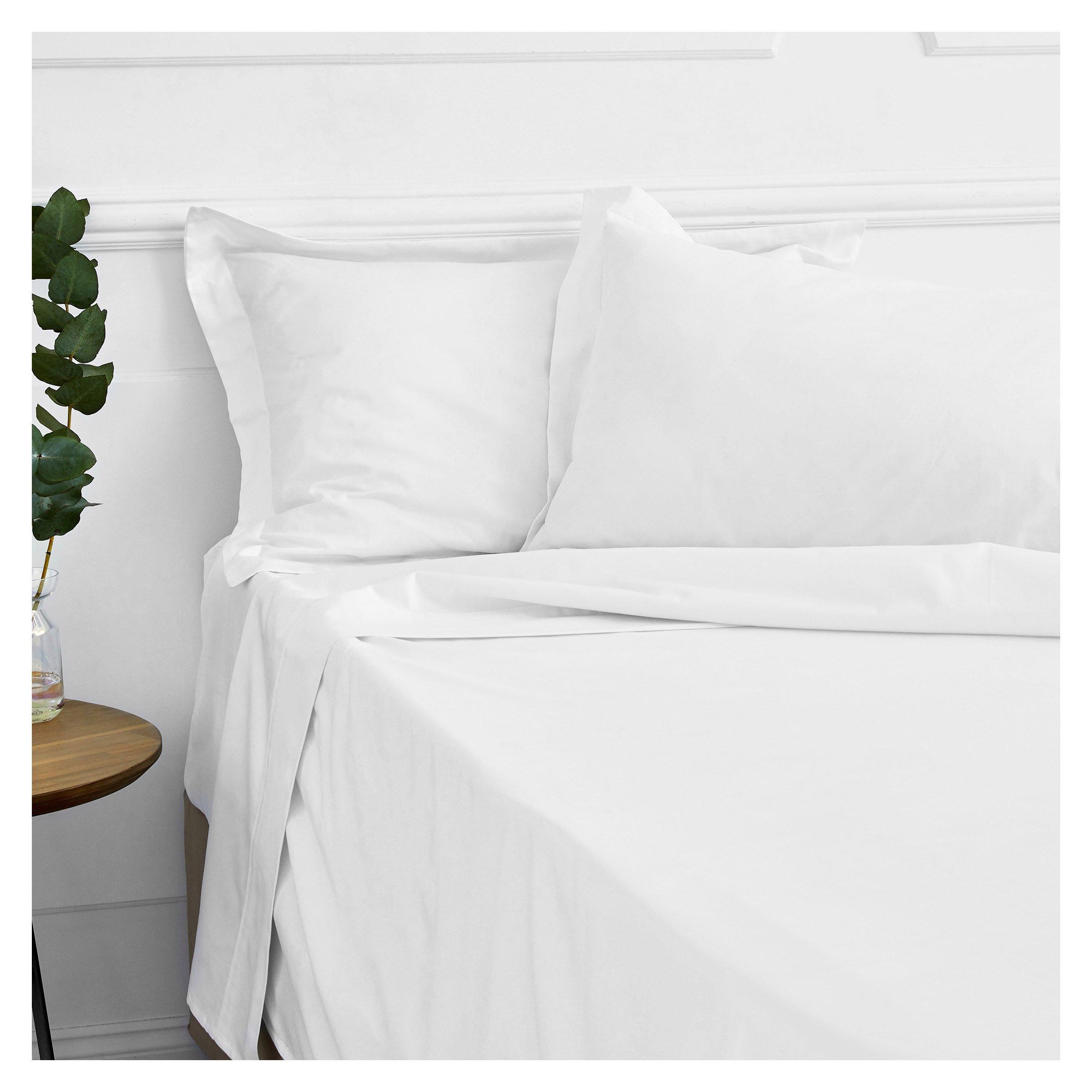 1000TC White Embroidered Flat Sheet (3076415) Loads of Living