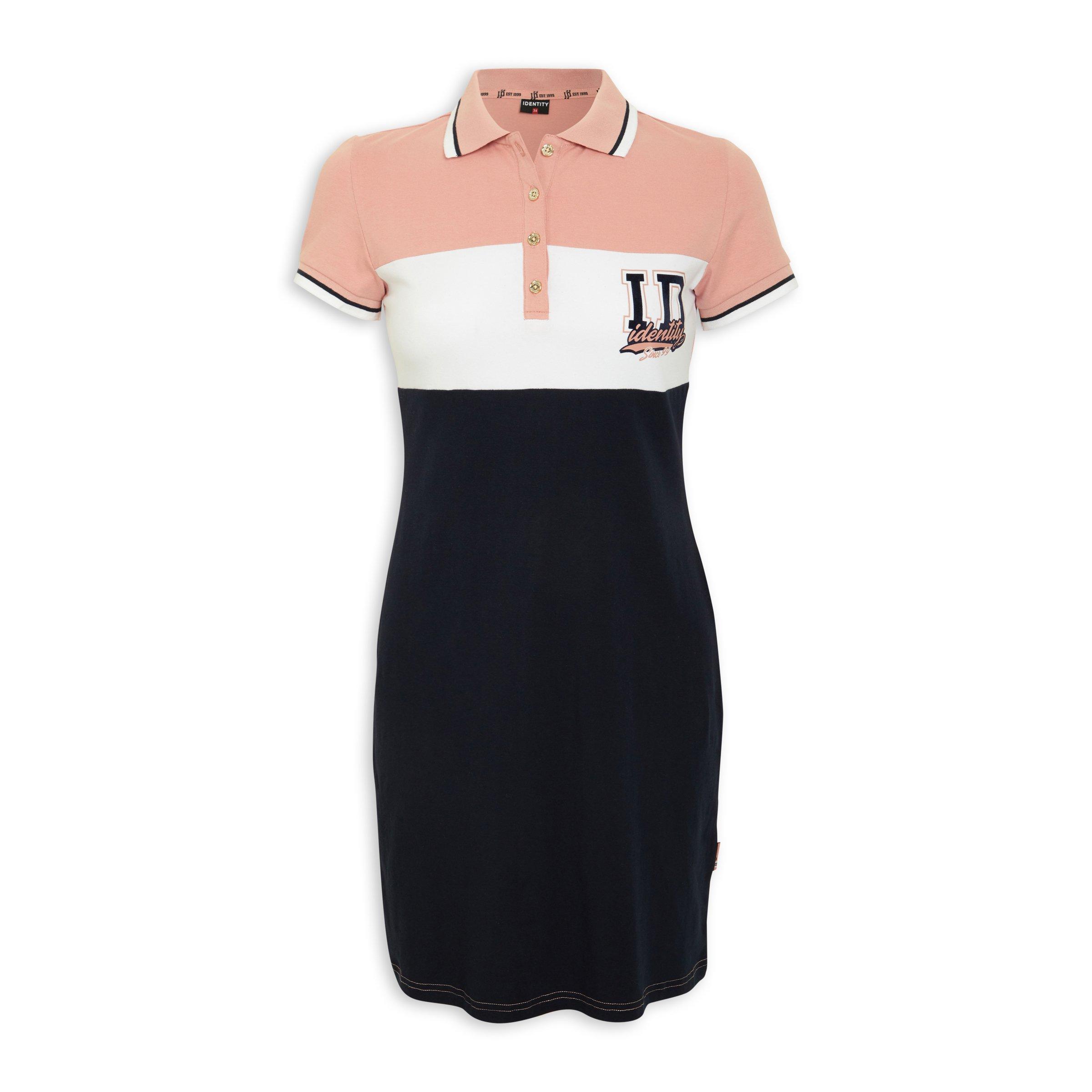 Navy Colour Blocked Golfer Dress 3077838 Identity