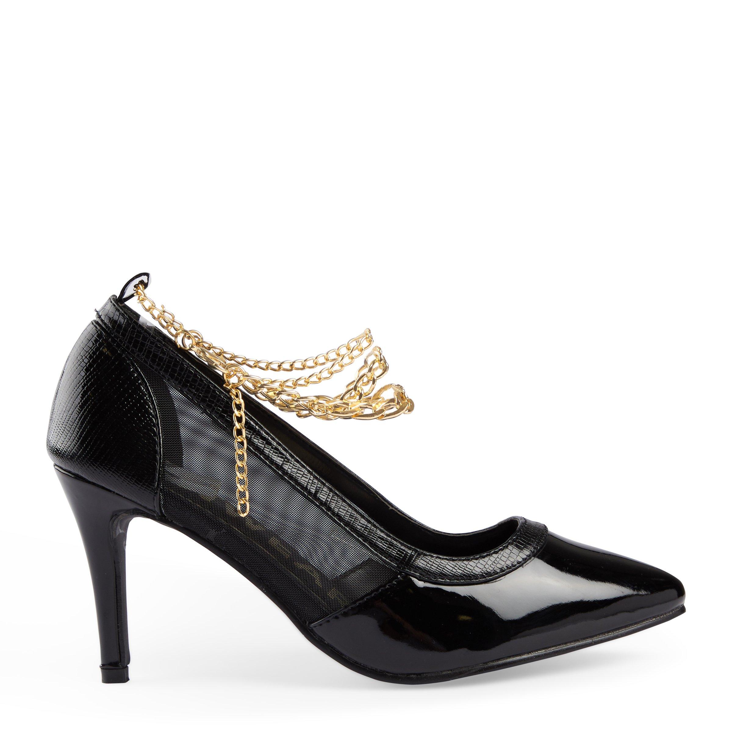 Black and 2024 gold court heels