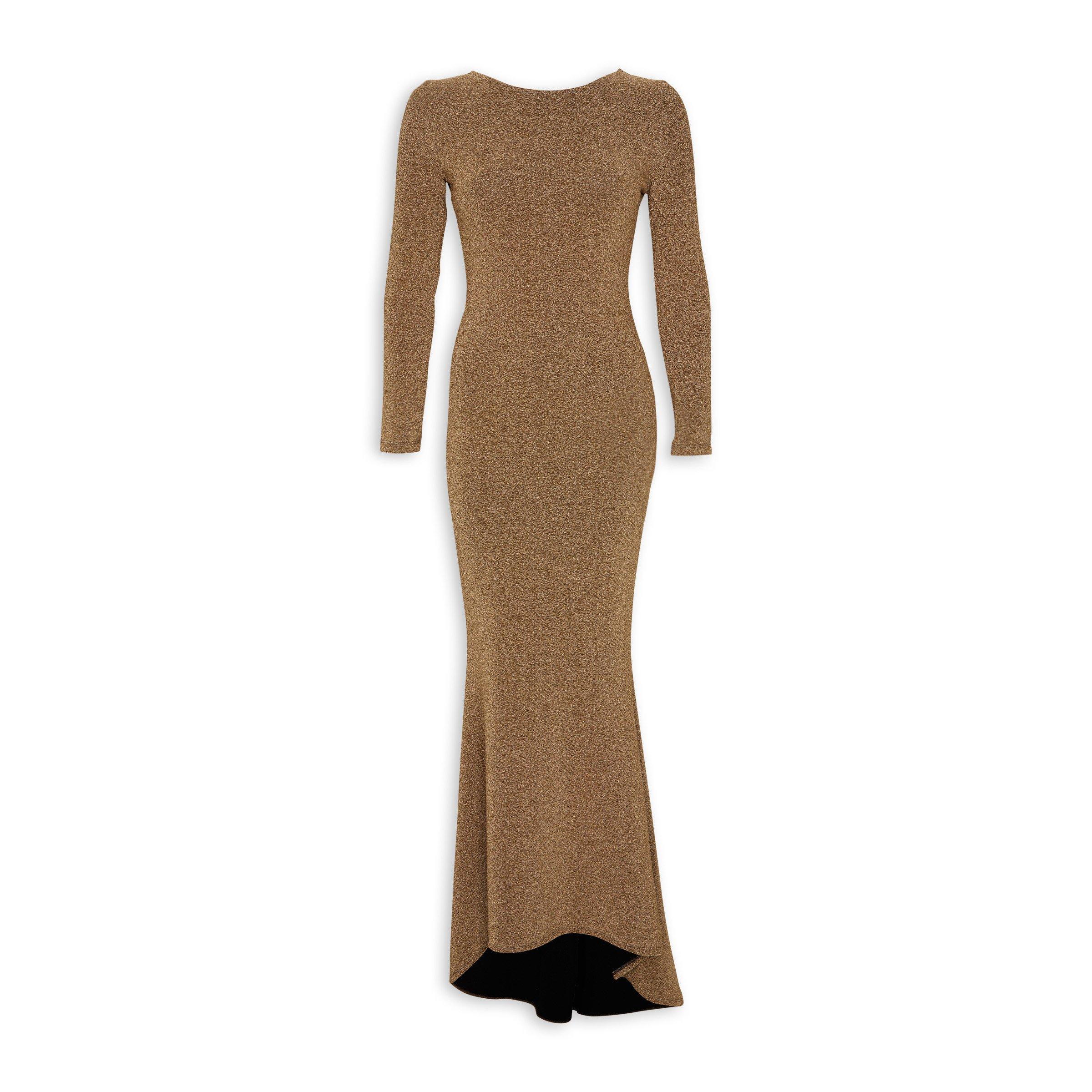 Gold shimmer maxi sales dress