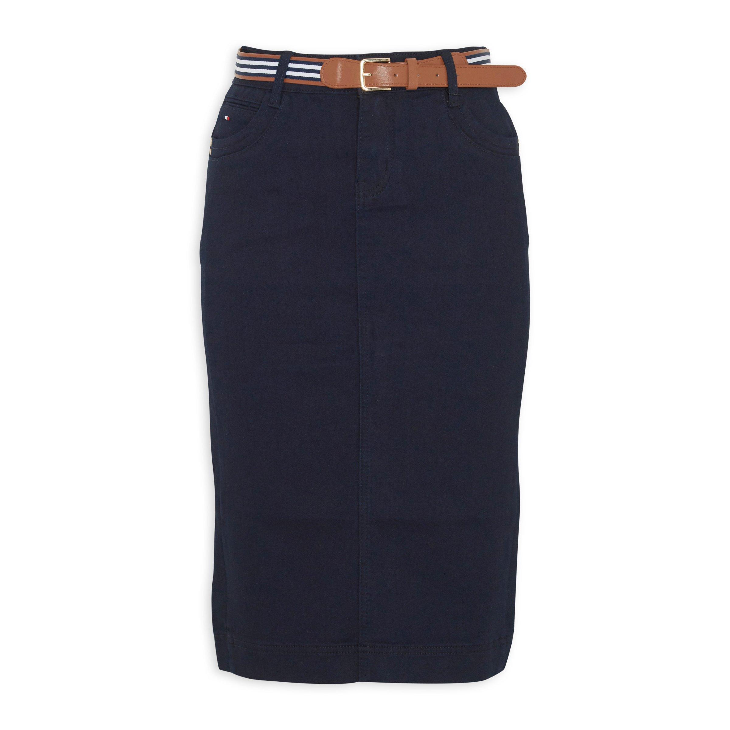 Indigo Belted Denim Skirt 3082662 Daniel Hechter