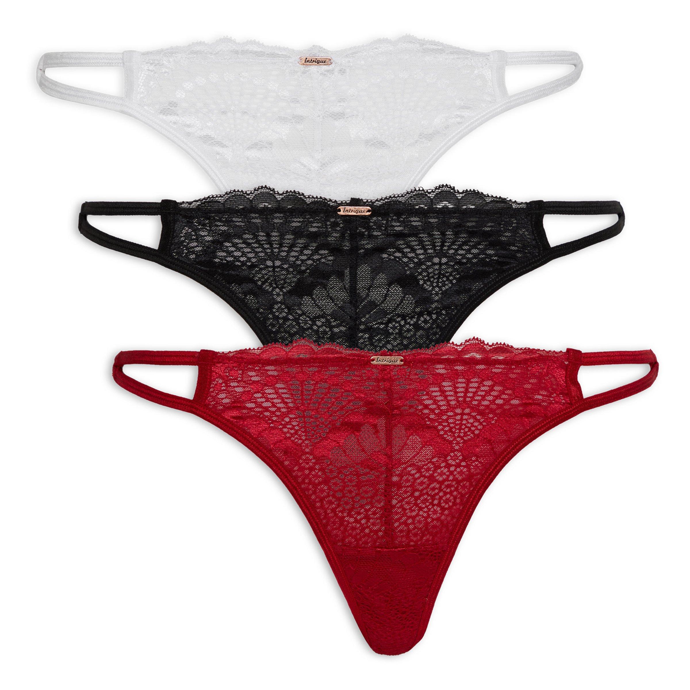 3-pack lace thongs