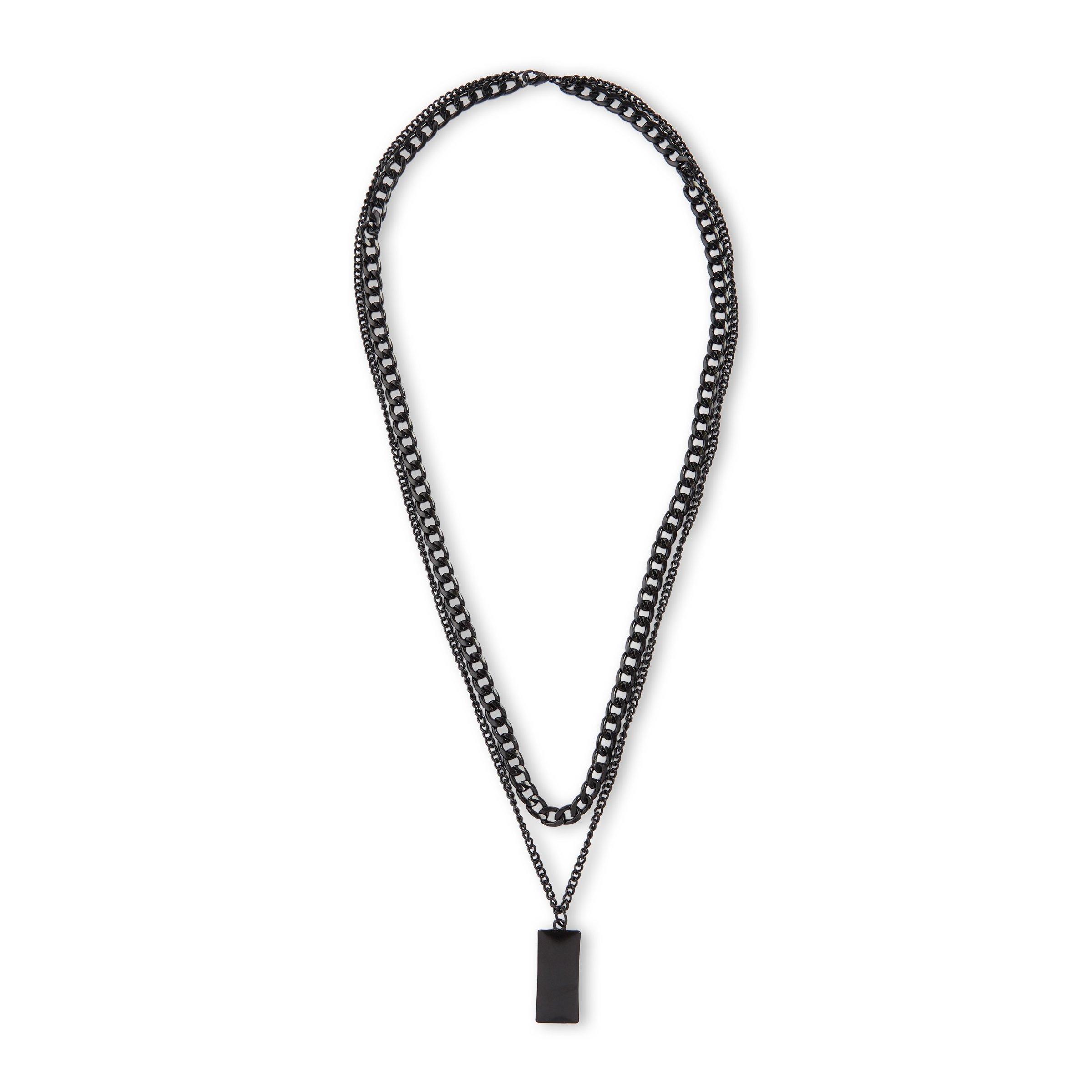 Long black hot sale chain necklace