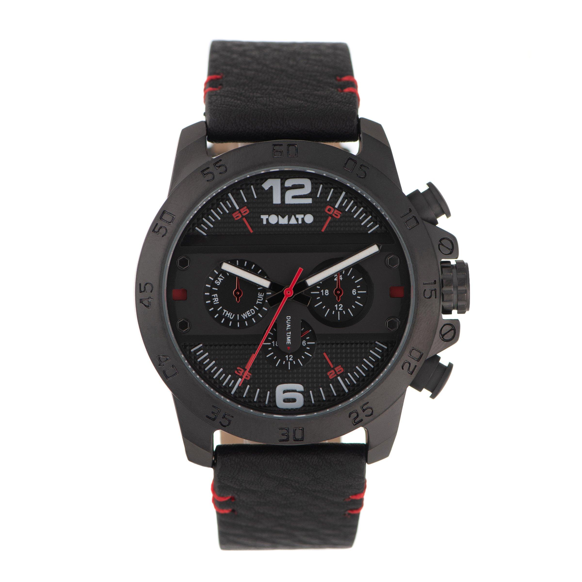 Black Synthetic Leather Watch (3087397) Tomato