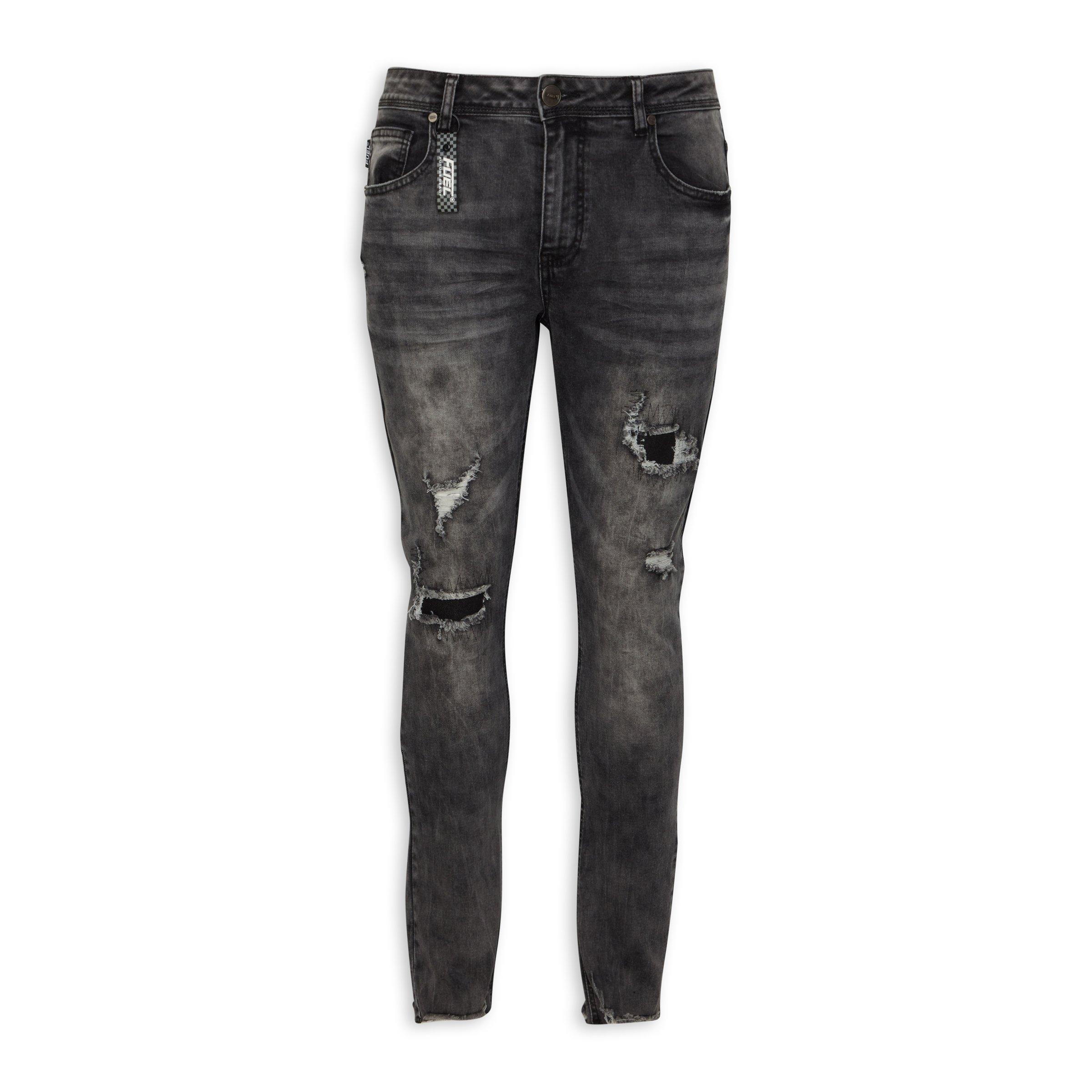 Charcoal ripped hot sale skinny jeans