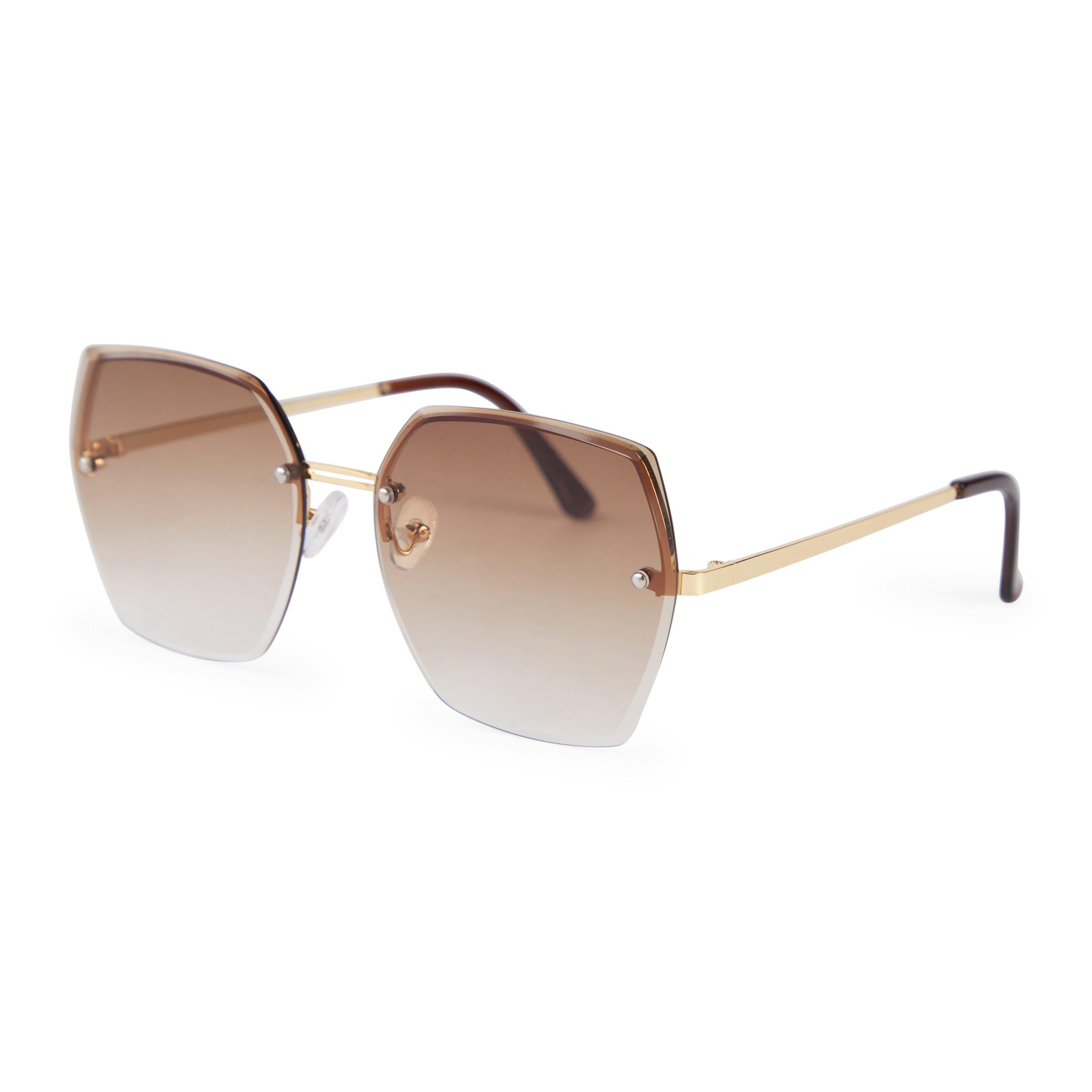 Brown rimless outlet sunglasses