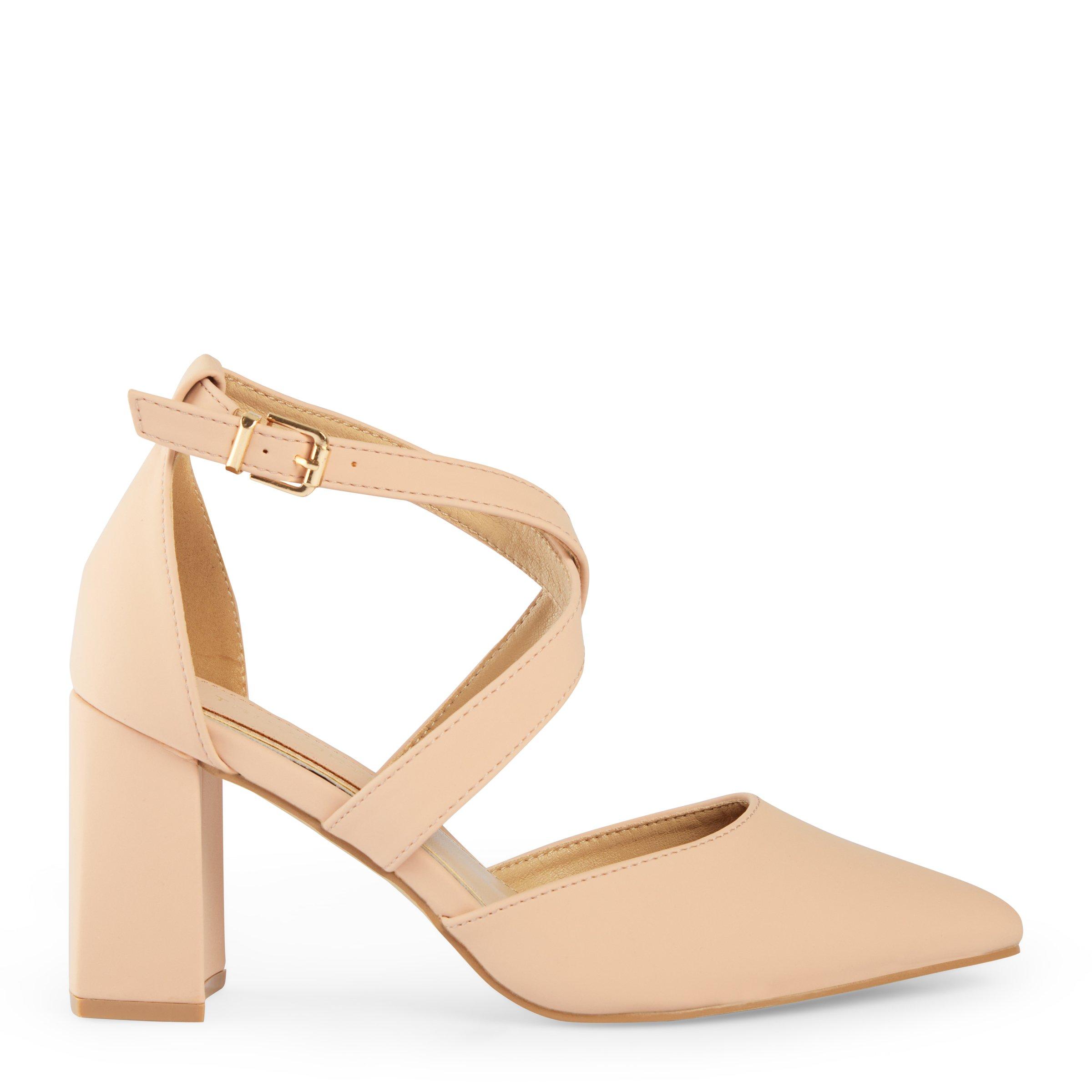 Nude Closed Toe Heels, Nude Closed Toe Block Heels