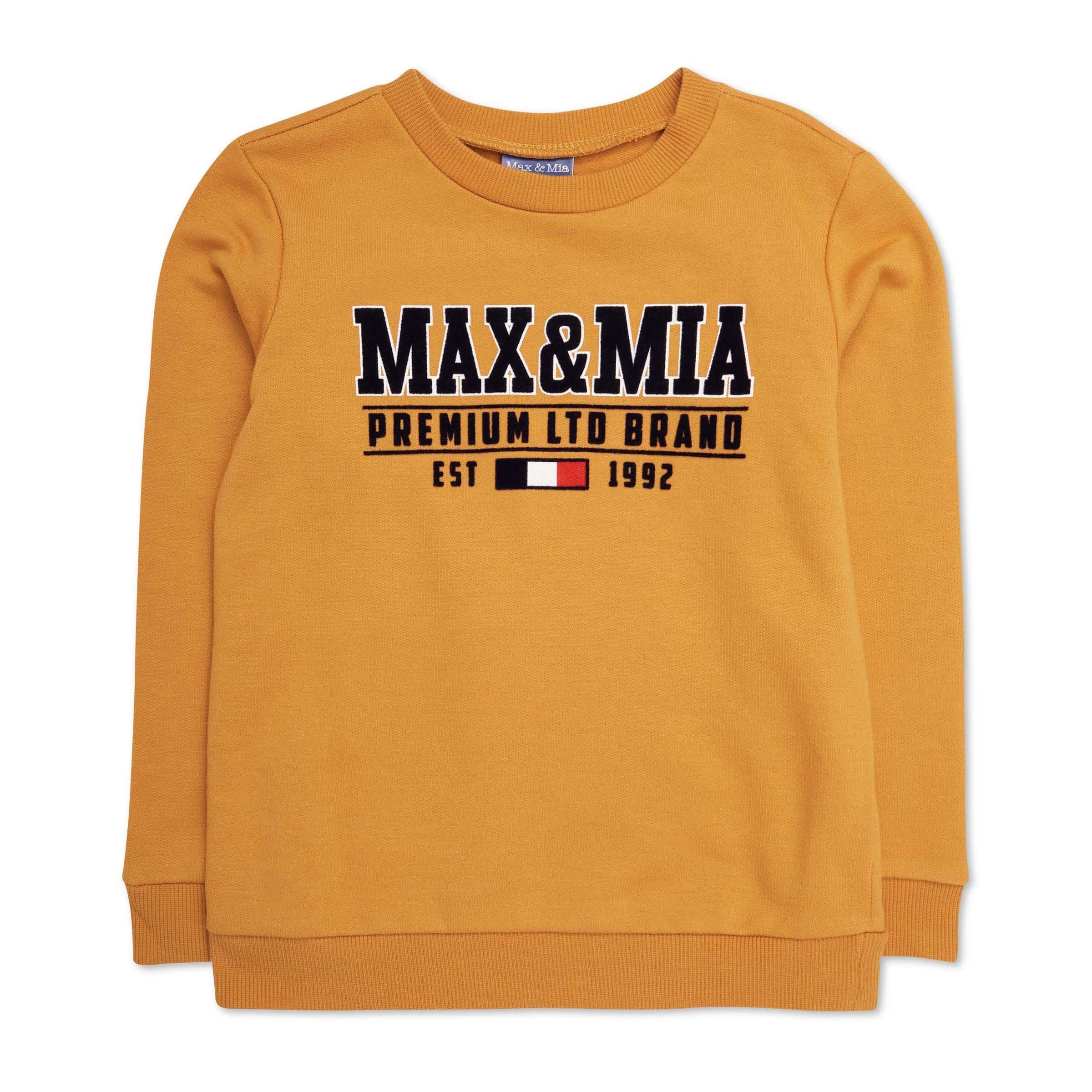 Kid Boy Mustard Branded Sweat Top (3092198) Max & Mia