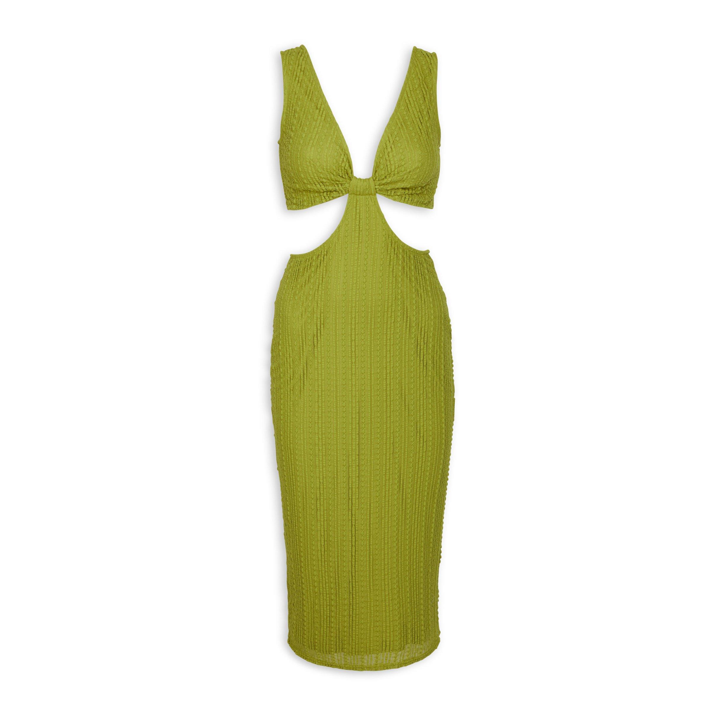 Lime Cut Out Column Dress (3093684) Identity