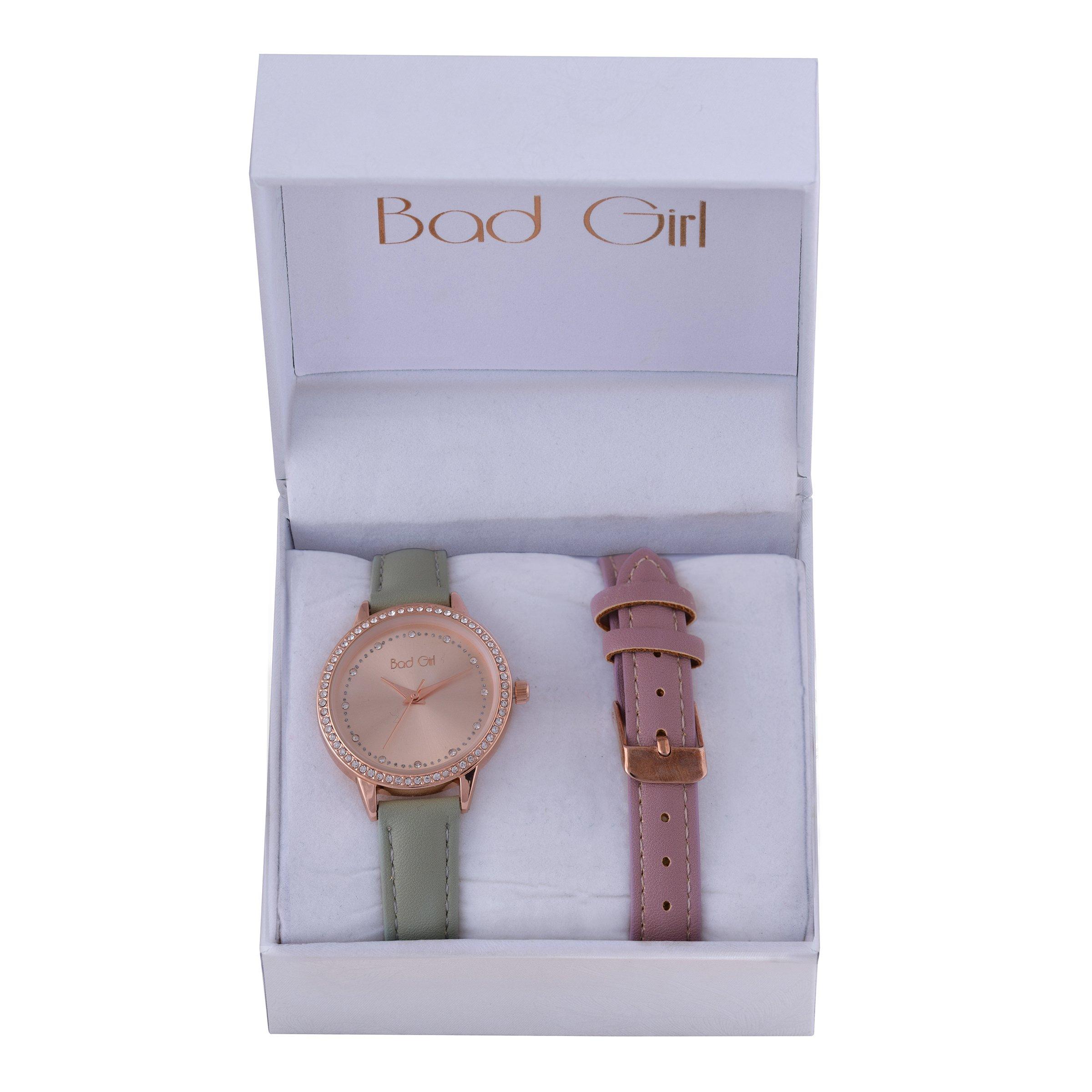 Rose Gold PU Leather Watch Strap Set 3095148 Bad Girl