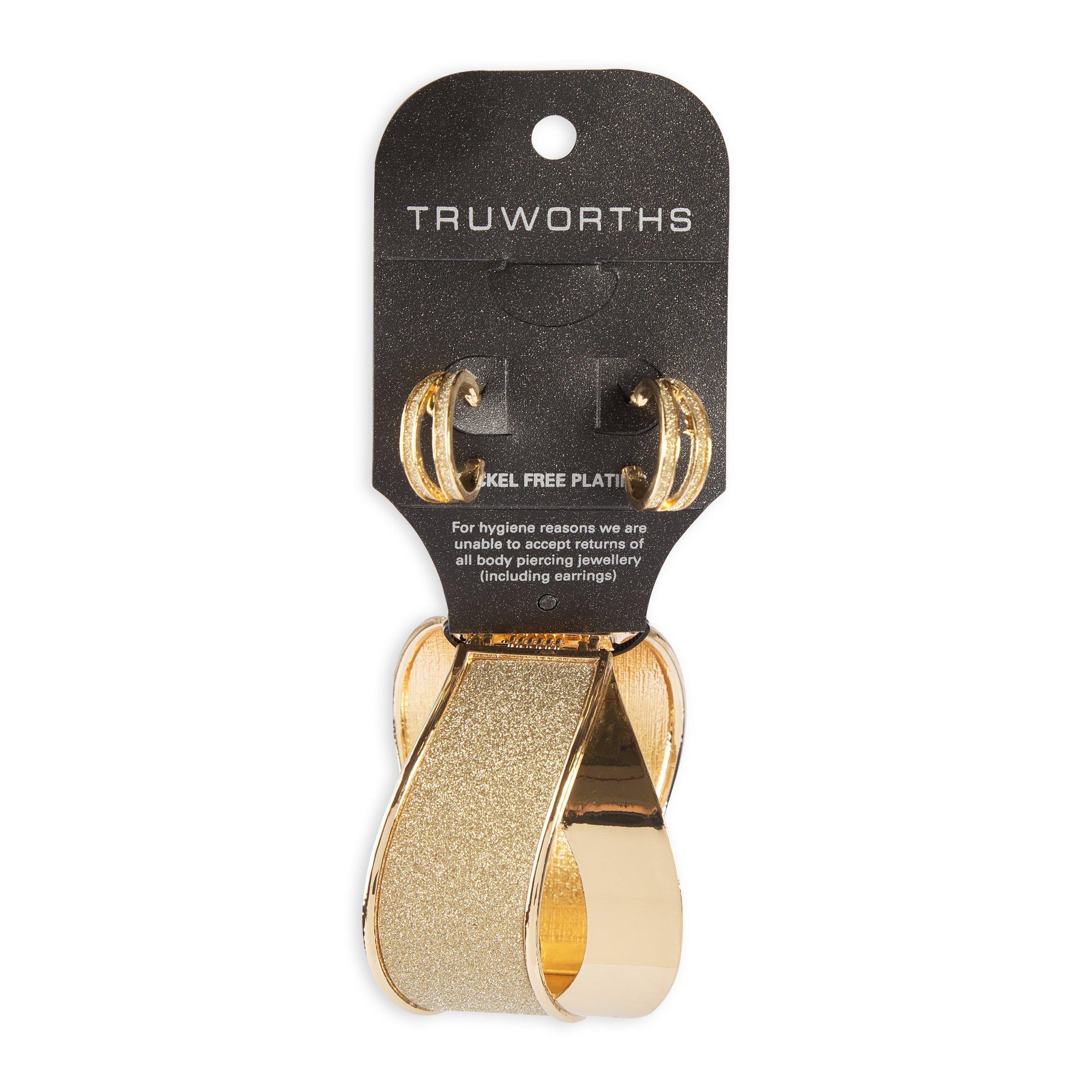 Gold Glitter Clutch Bracelet (3096969) Truworths