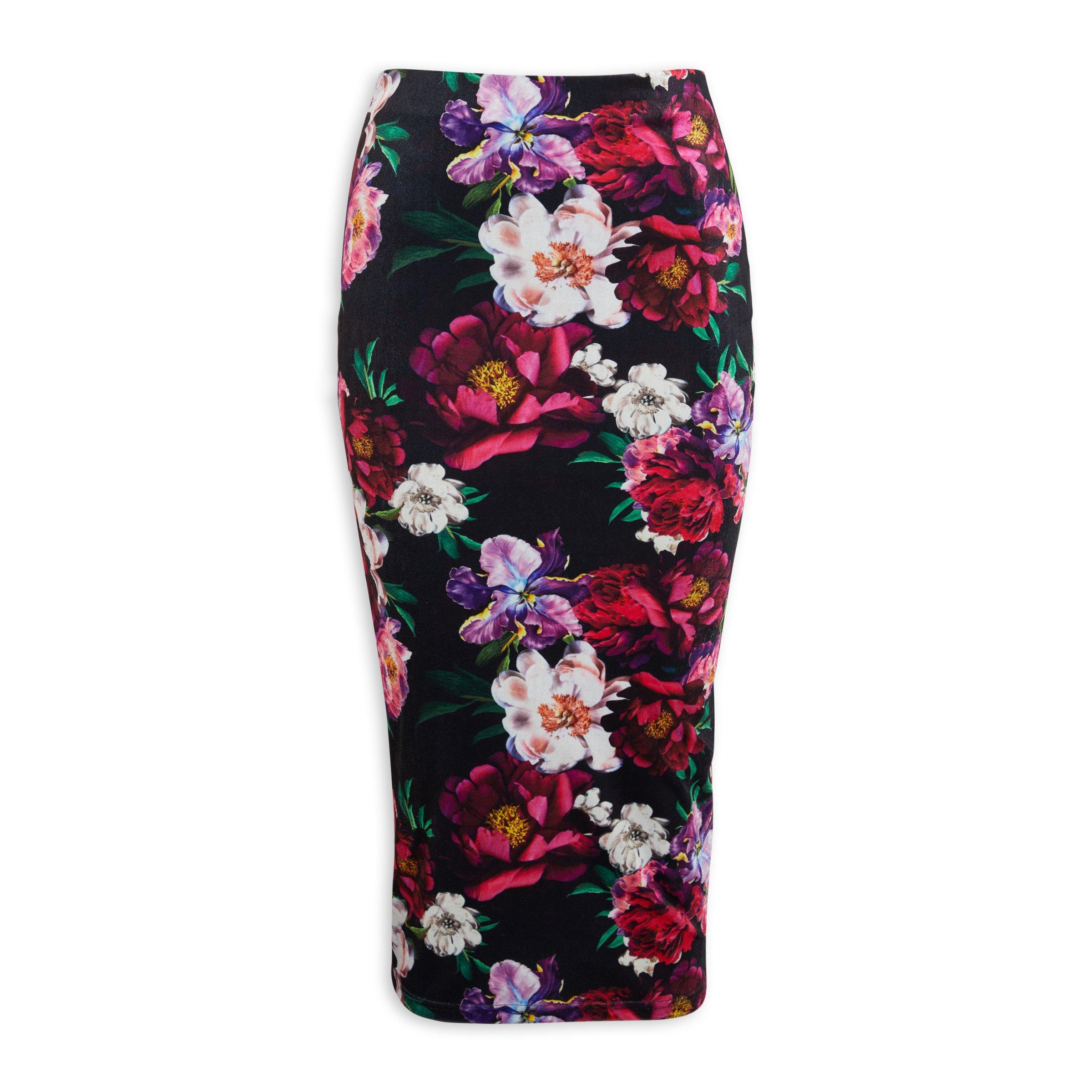 Floral Print Bodycon Skirt Truworths