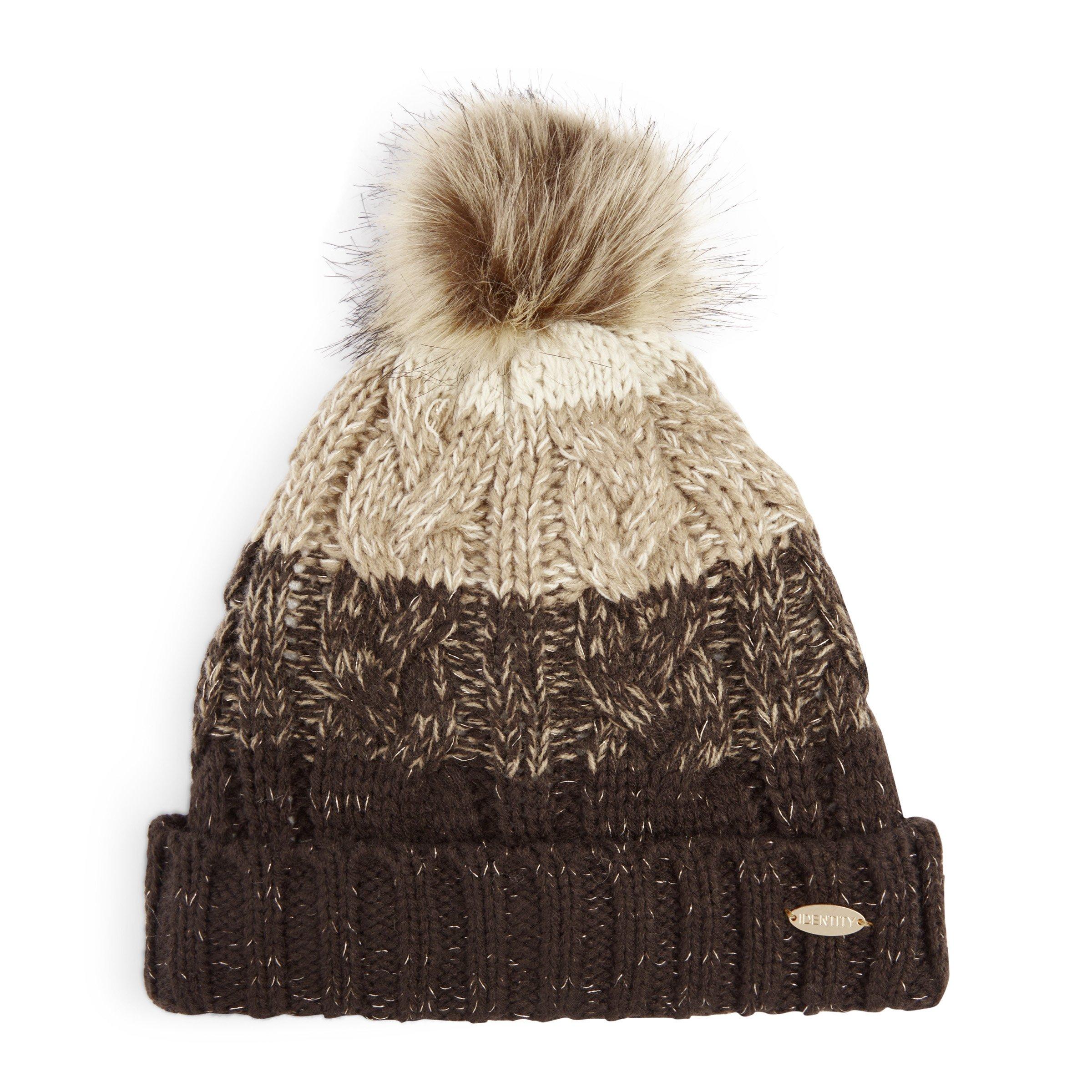 Brown Pom-Pom Beanie (3098772) | Identity