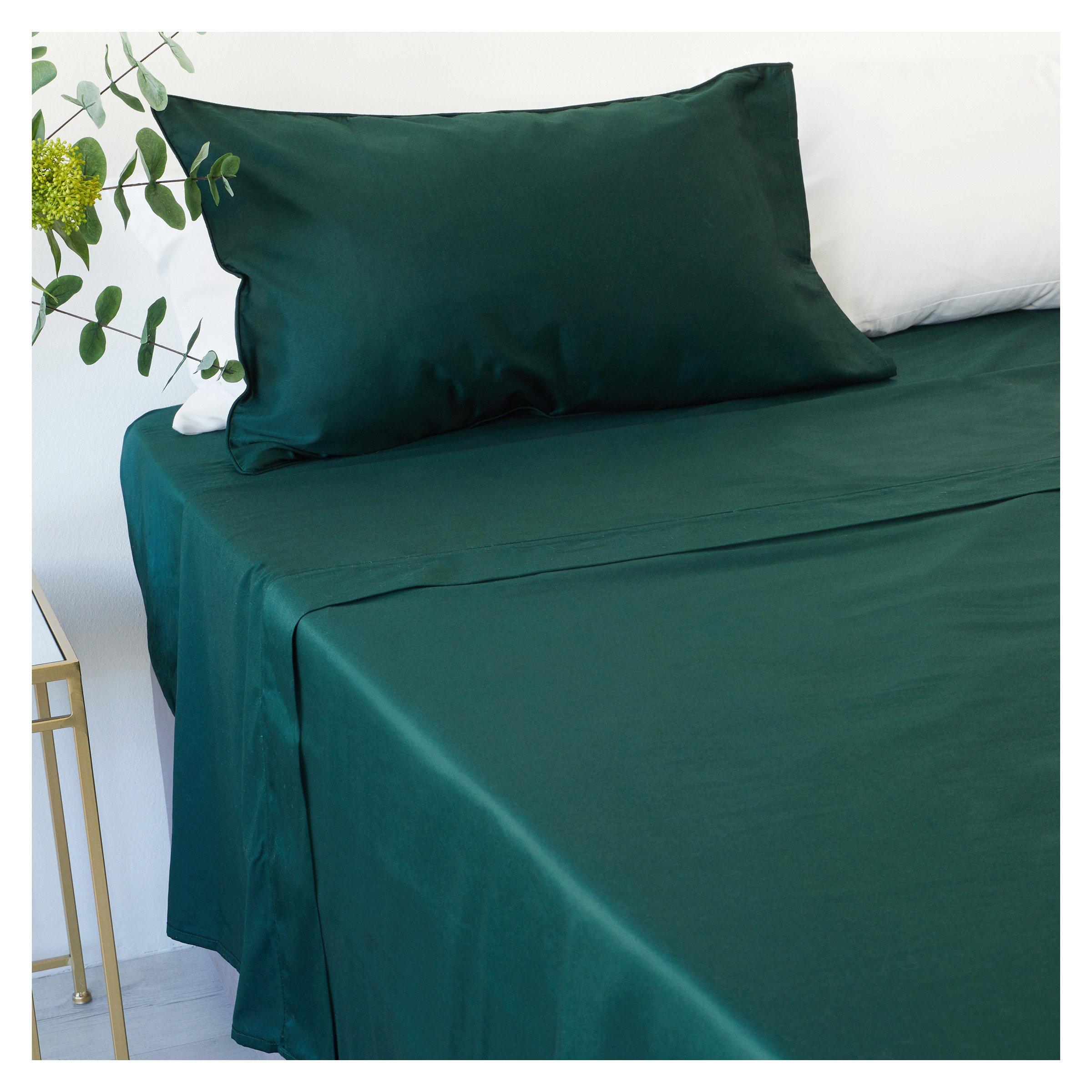 300TC Emerald Green Flat Sheet (3099147) Loads of Living