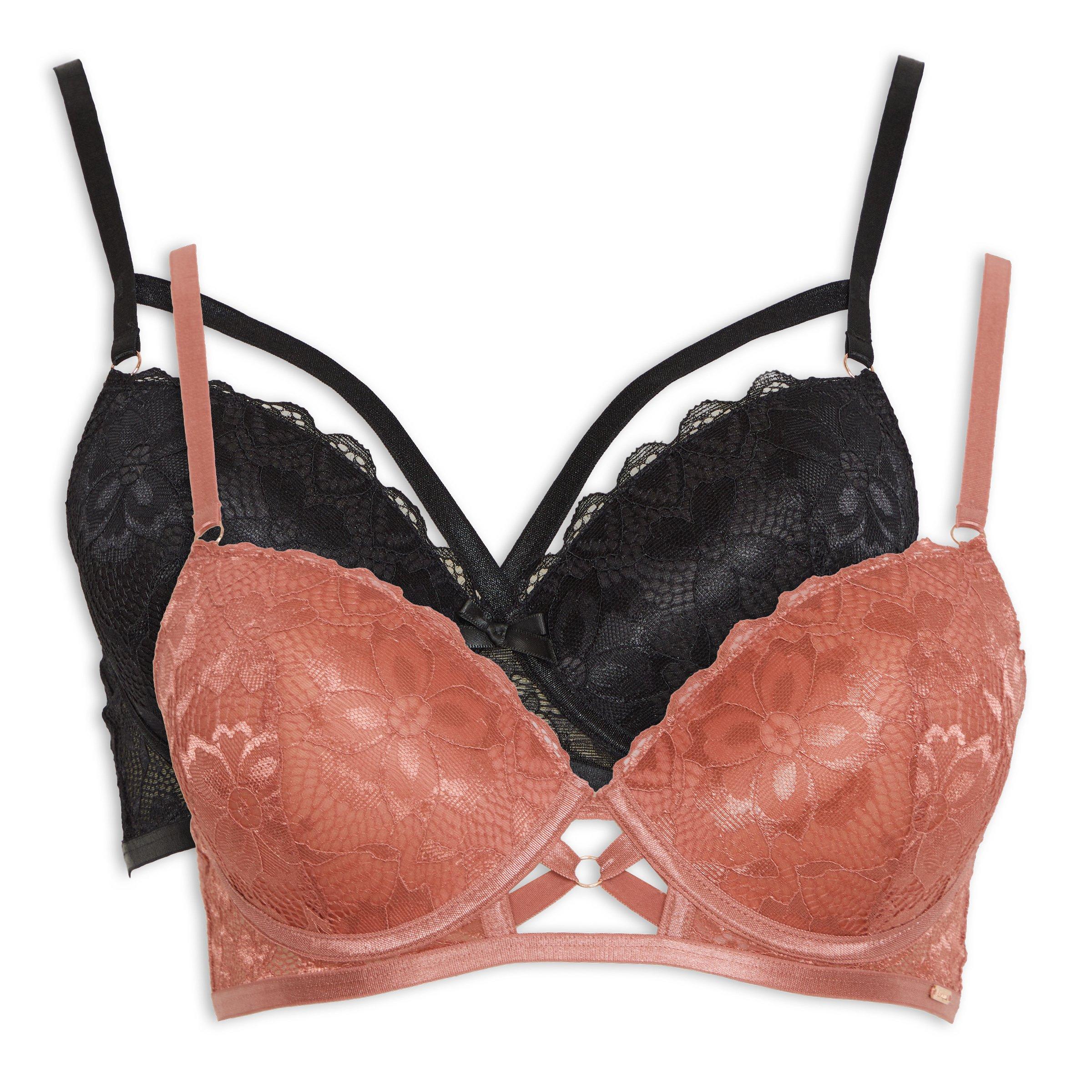 Truworths Fashion - Luxurious in lace.🖤 2-pack Padded Plunge Bras R420