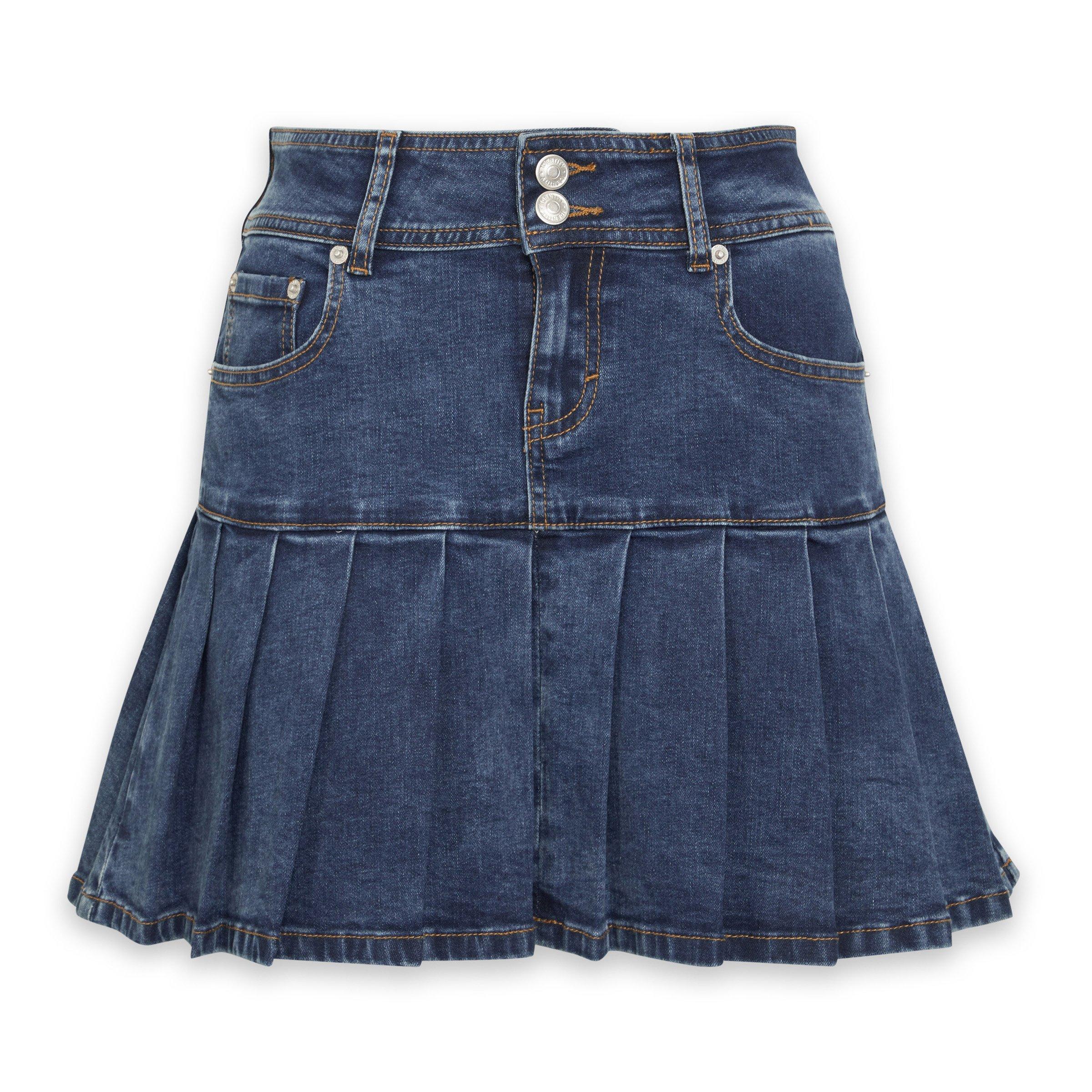 1984335A Pink Pleated Denim Skirt