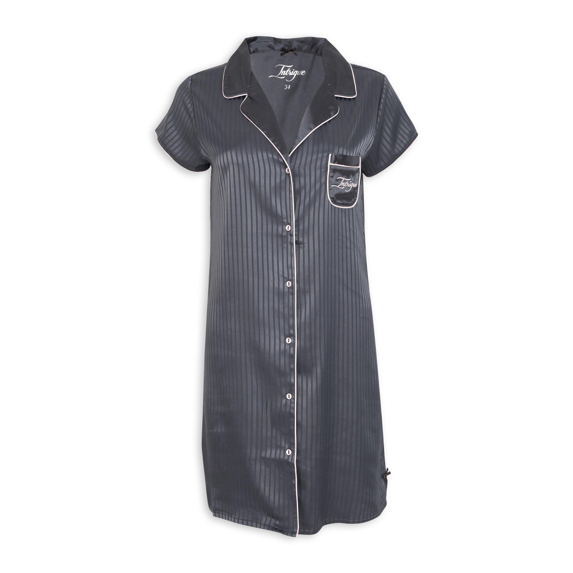Charcoal Grey Stripe Sleep Shirt