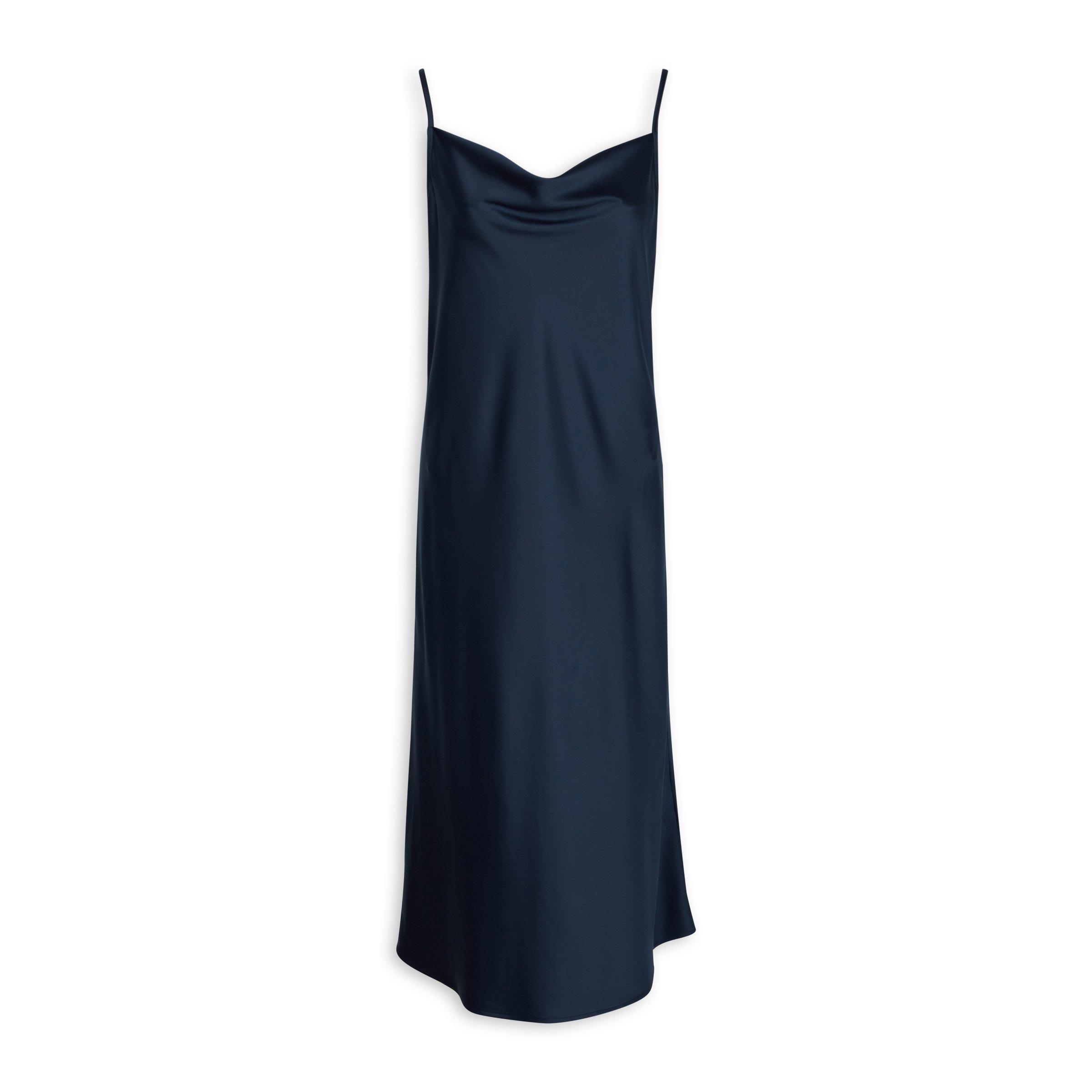 Navy Satin Slip A line Dress 3103723 Truworths