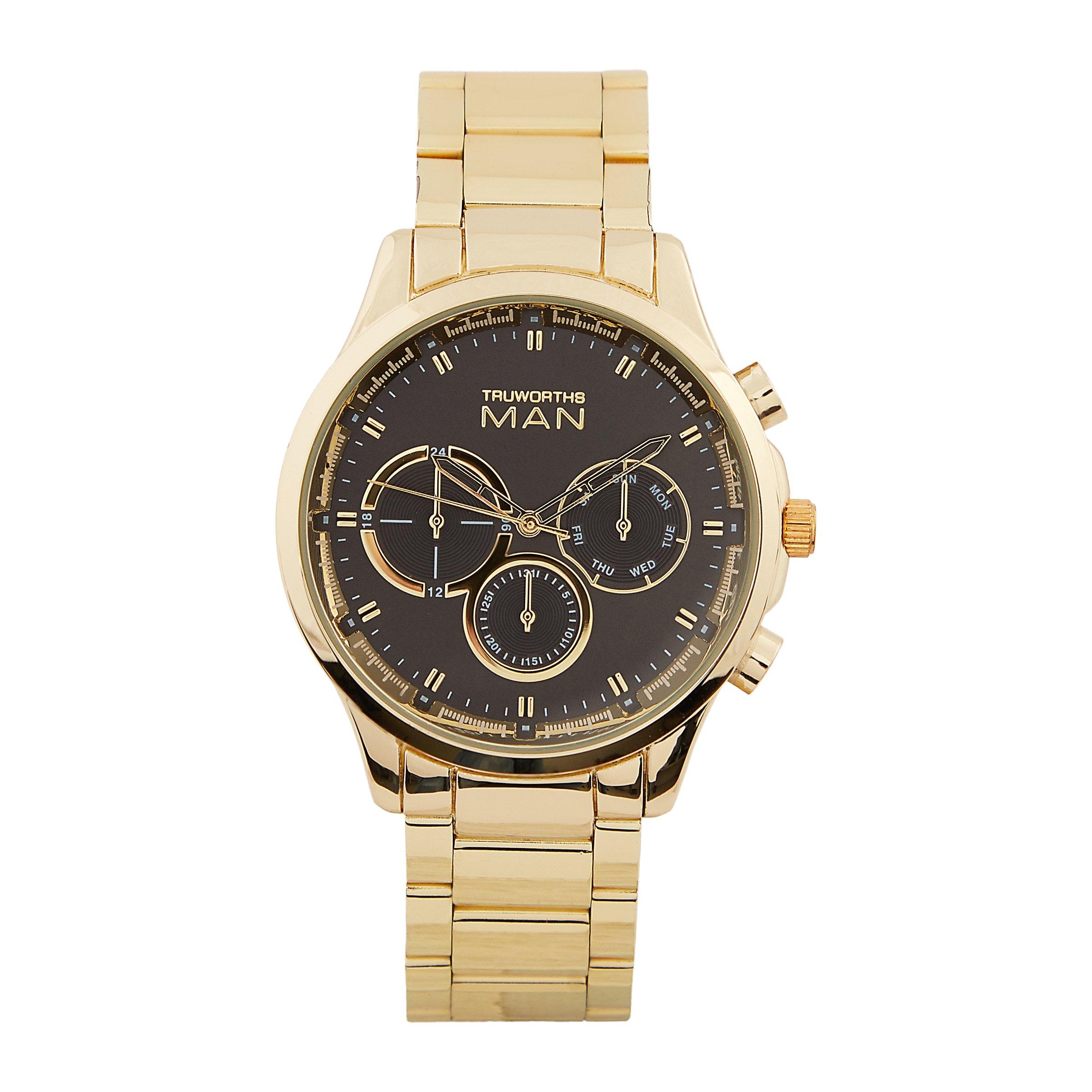 Black Dial Gold Metal Watch 3105200 Truworths Man