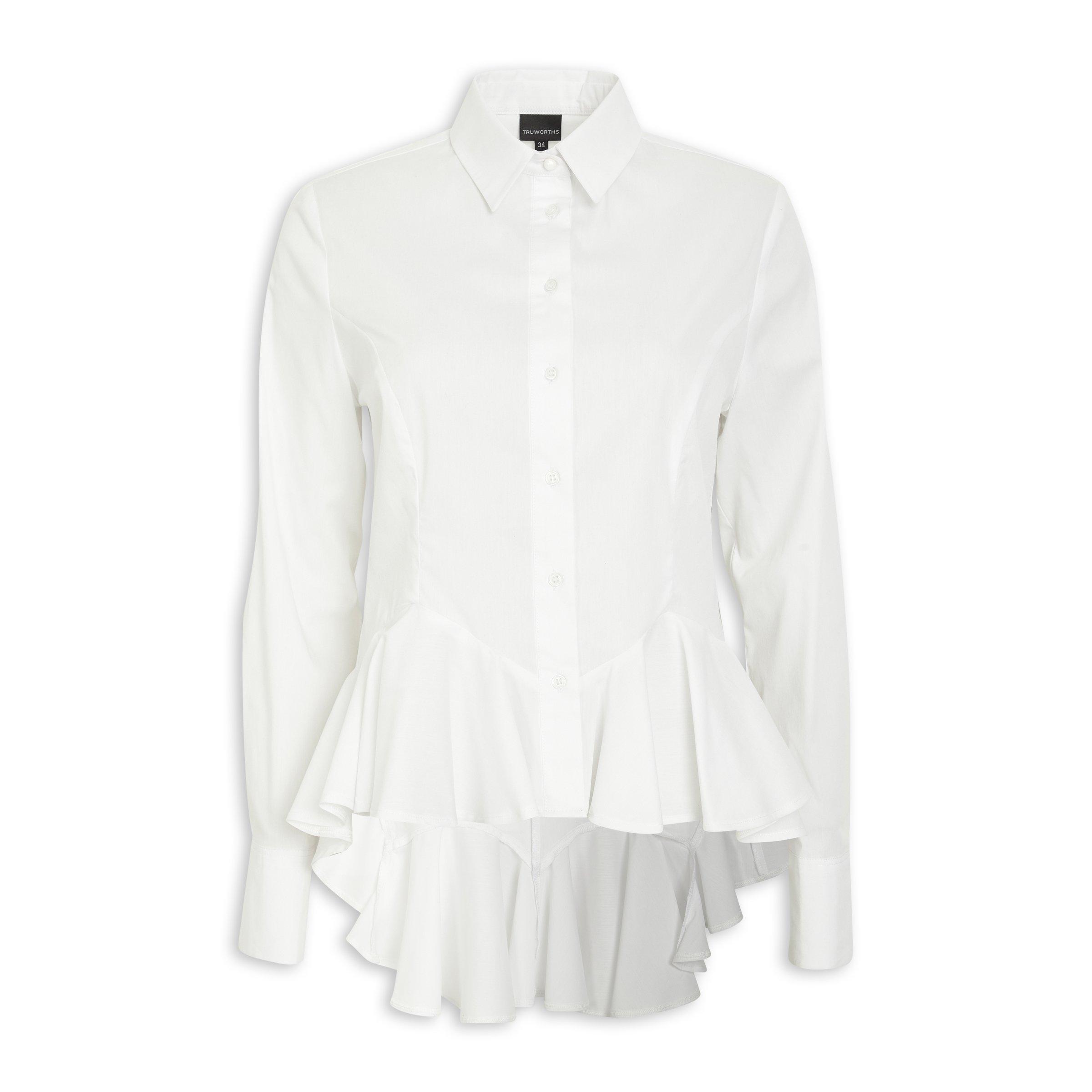 White Peplum Shirt 3106800 Truworths