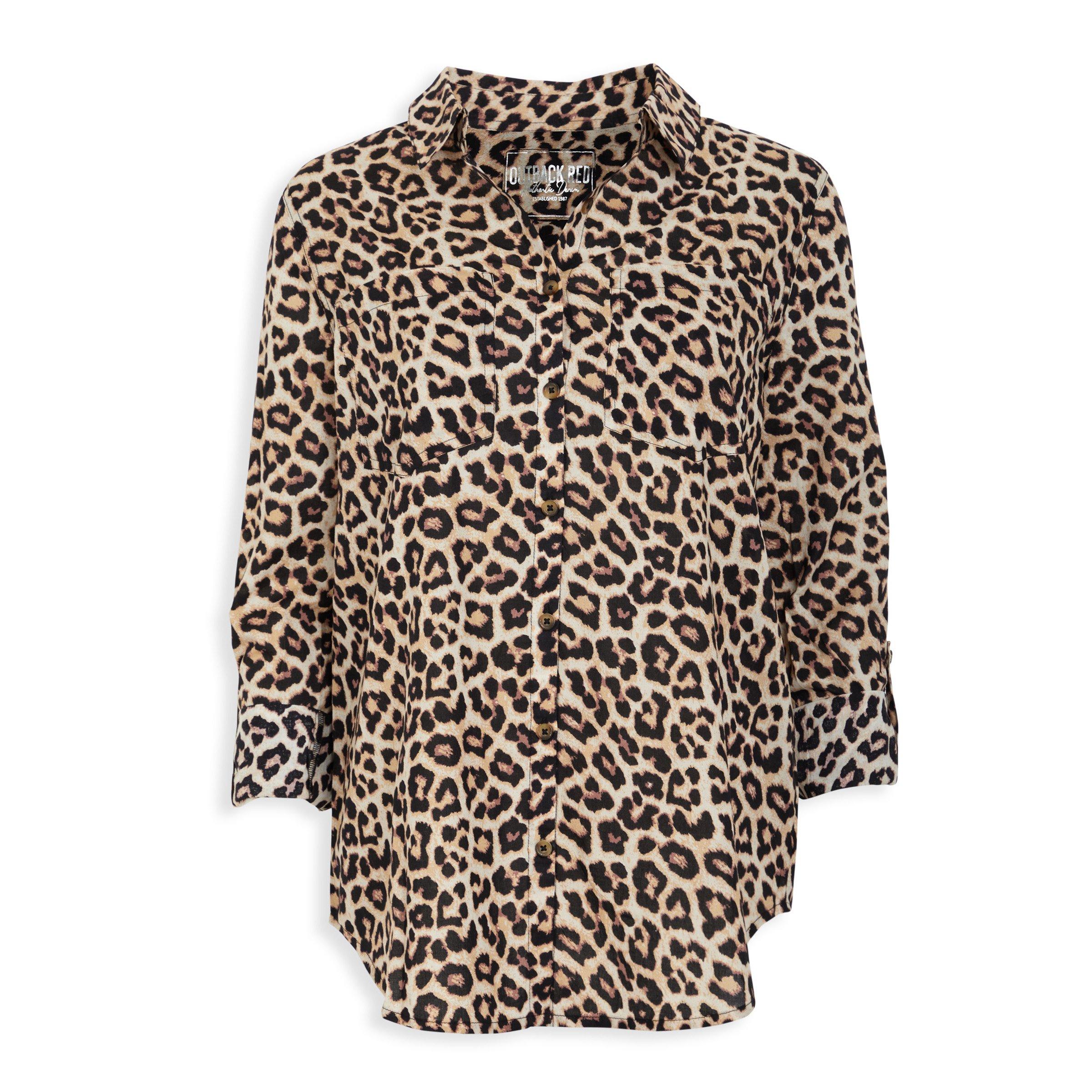 Leo Leopard Print Relaxed Fit Shirt