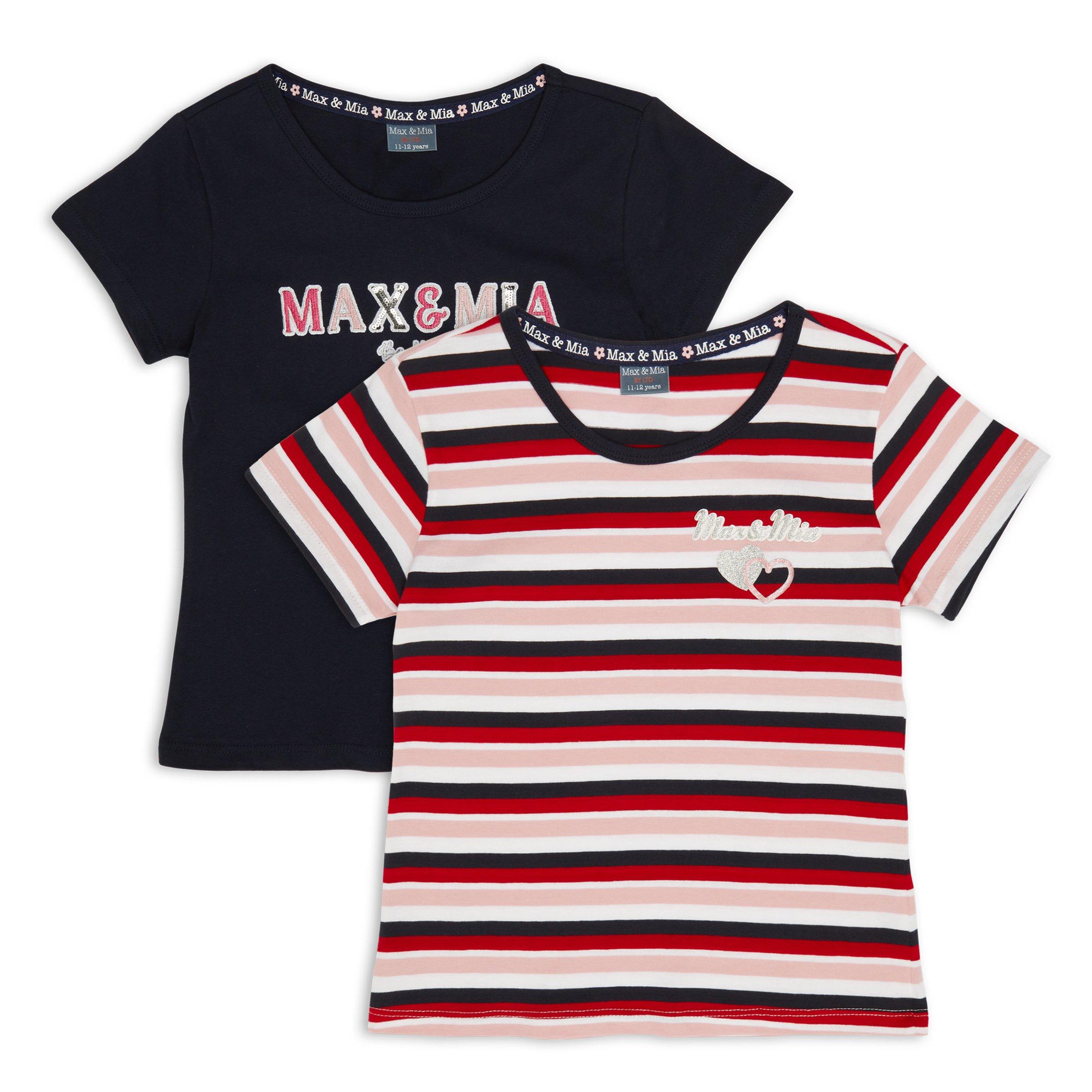 2 Pack Girls Relaxed Fit T Shirts 3108377 Max And Mia 3046