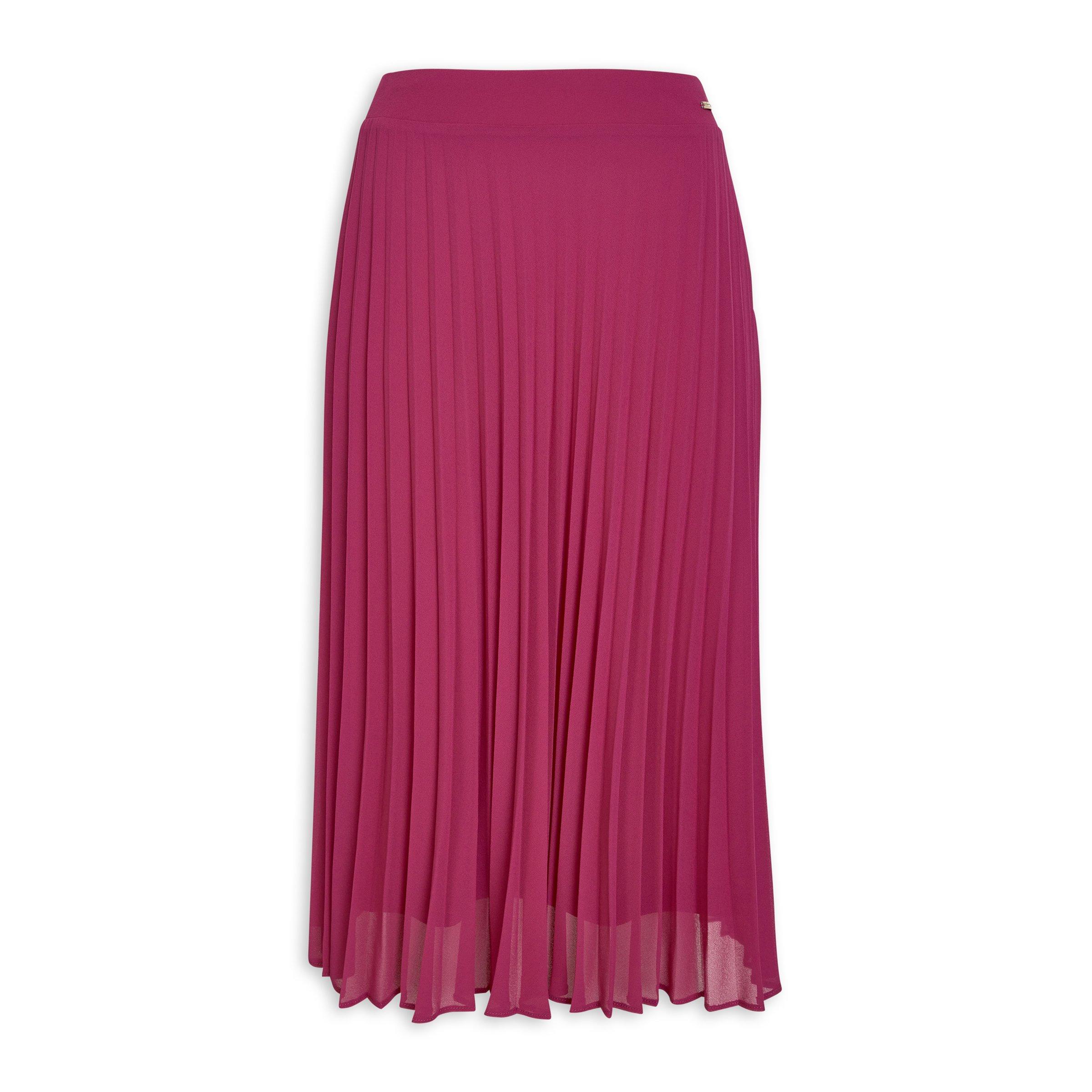 Magenta Pleated Skirt