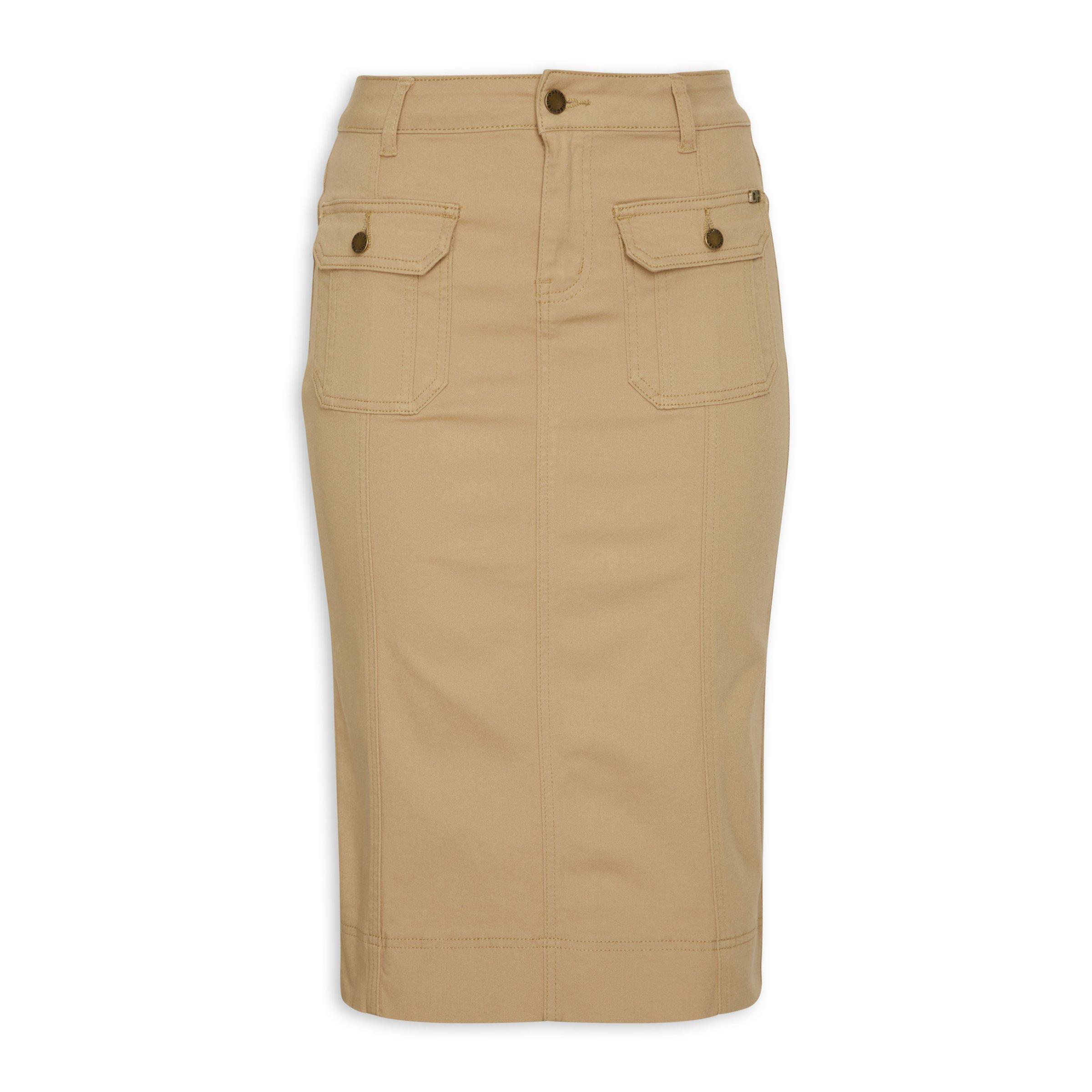 Khaki pencil outlet skirt yellow