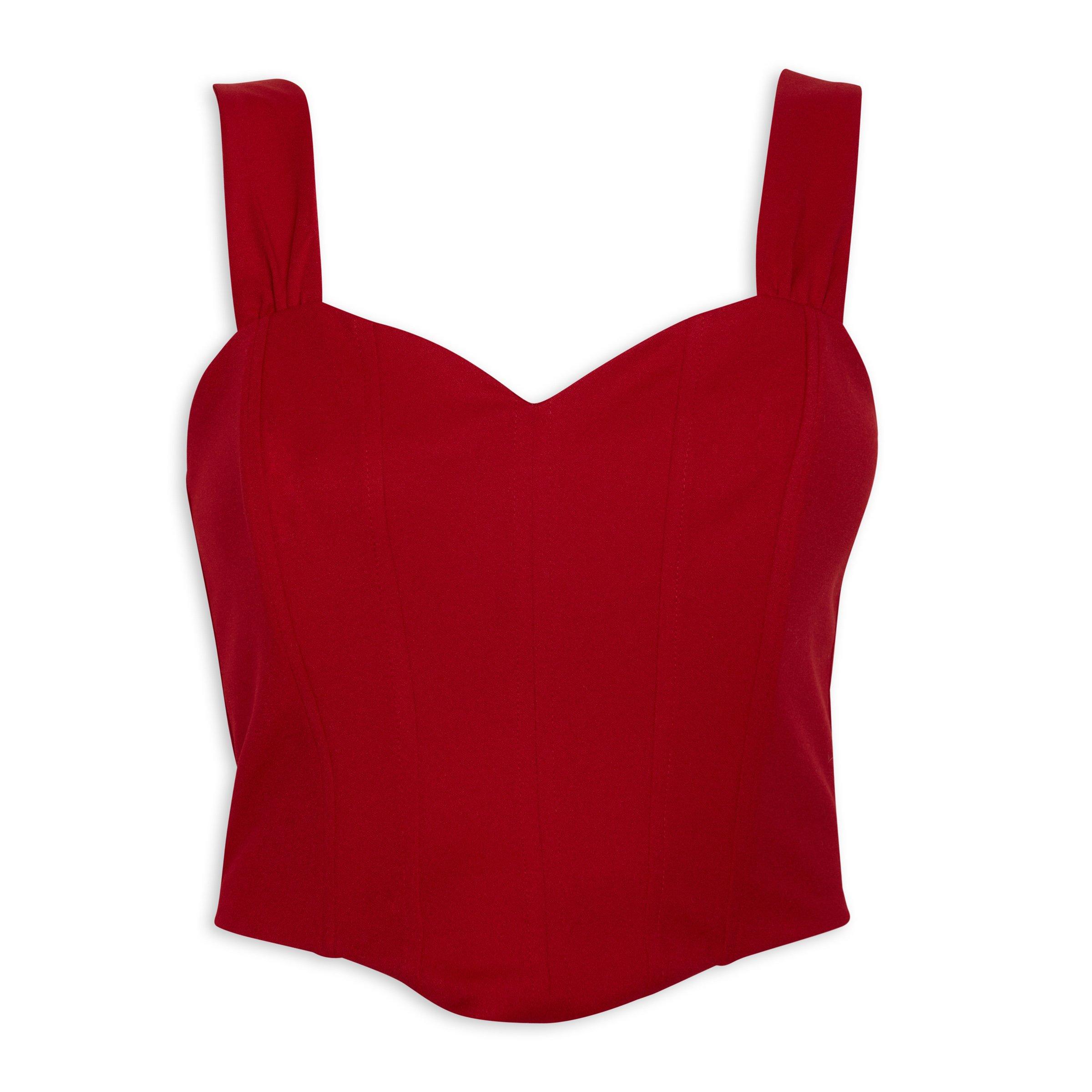 Red Cropped Corset Top