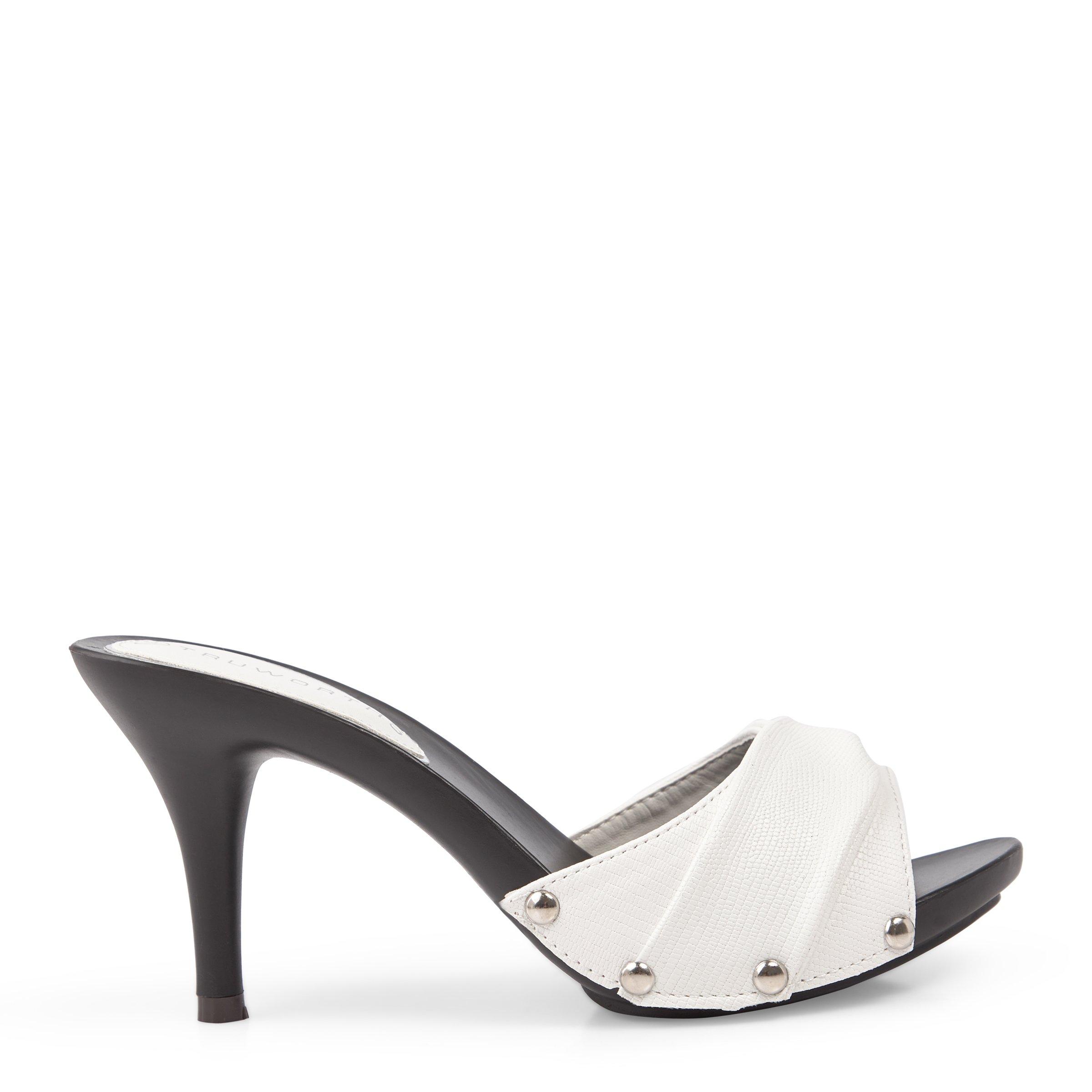 Heeled discount white mules