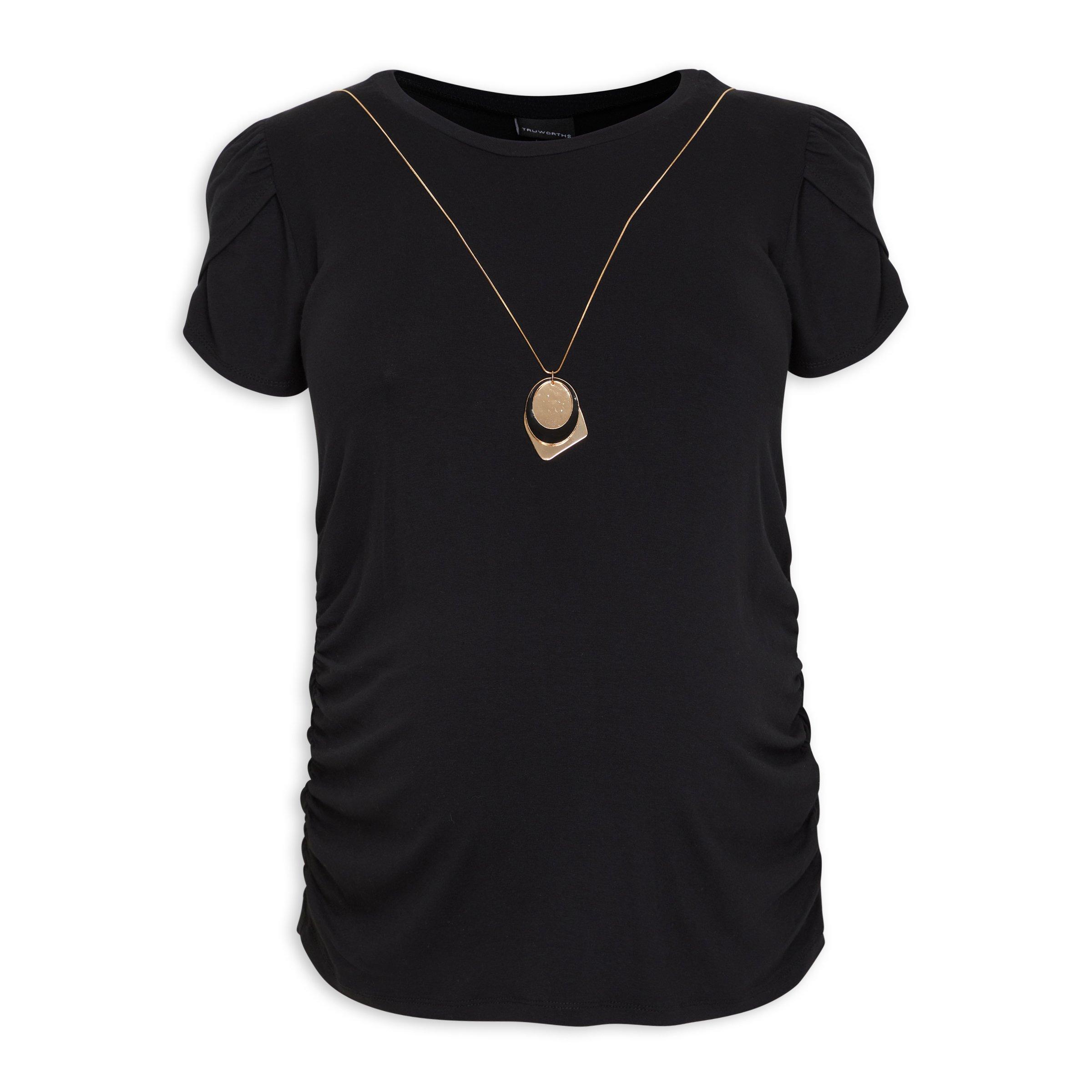 Black Maternity T Shirt With Necklace 3110559 Truworths