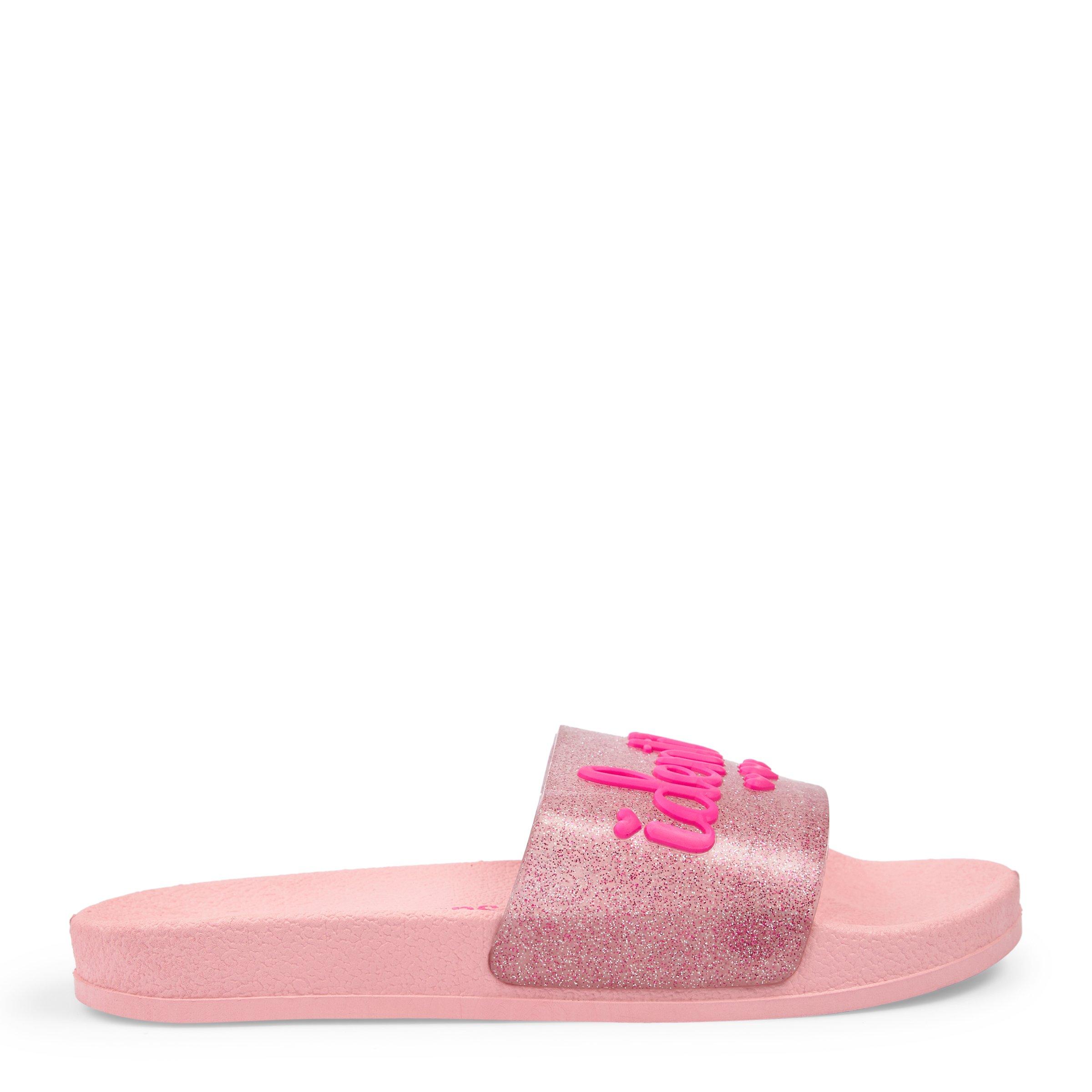 Girls Pinks glitter Pool Slides 3111828 Identity