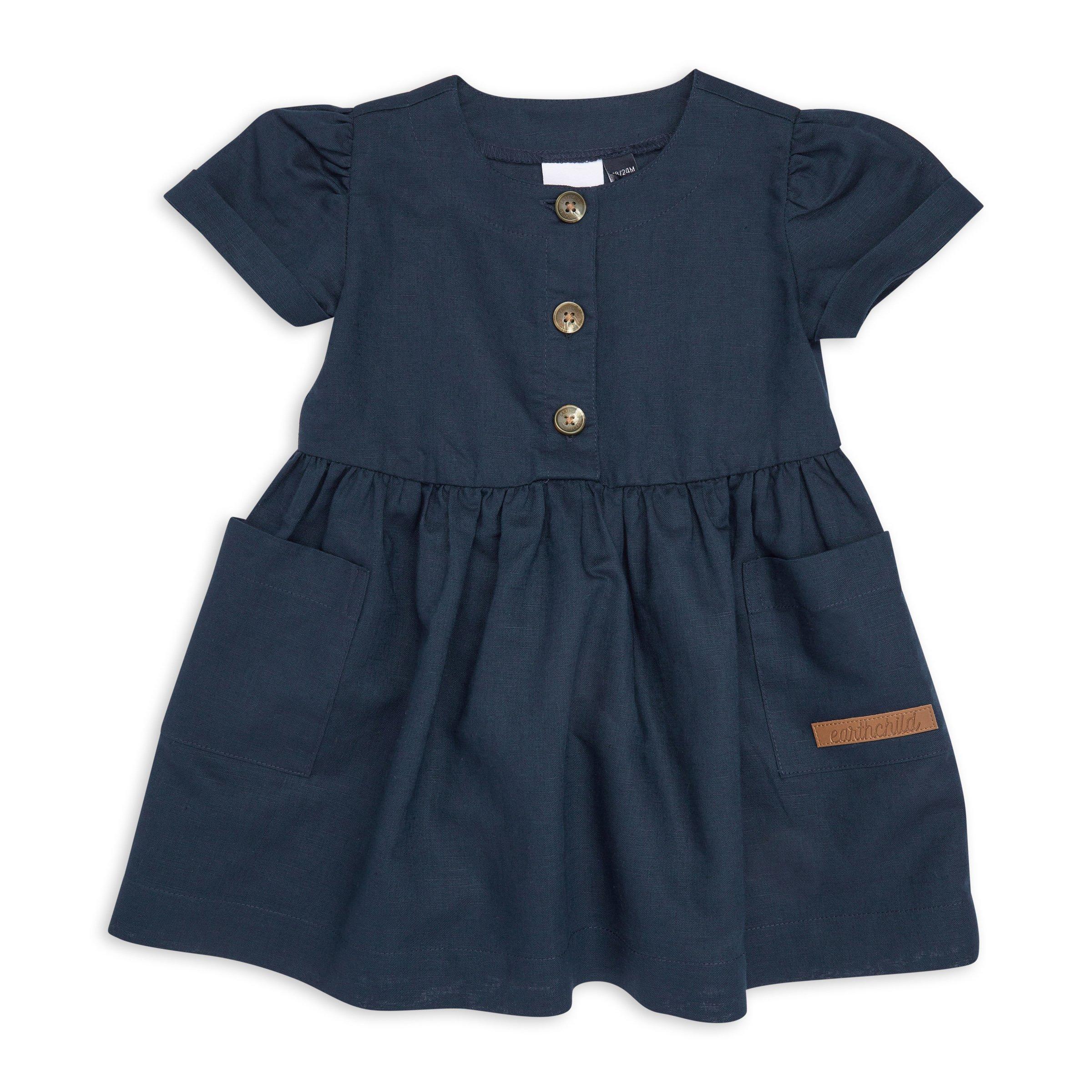 Baby Girl Navy Fit & Flare Dress (3112445) Earthchild
