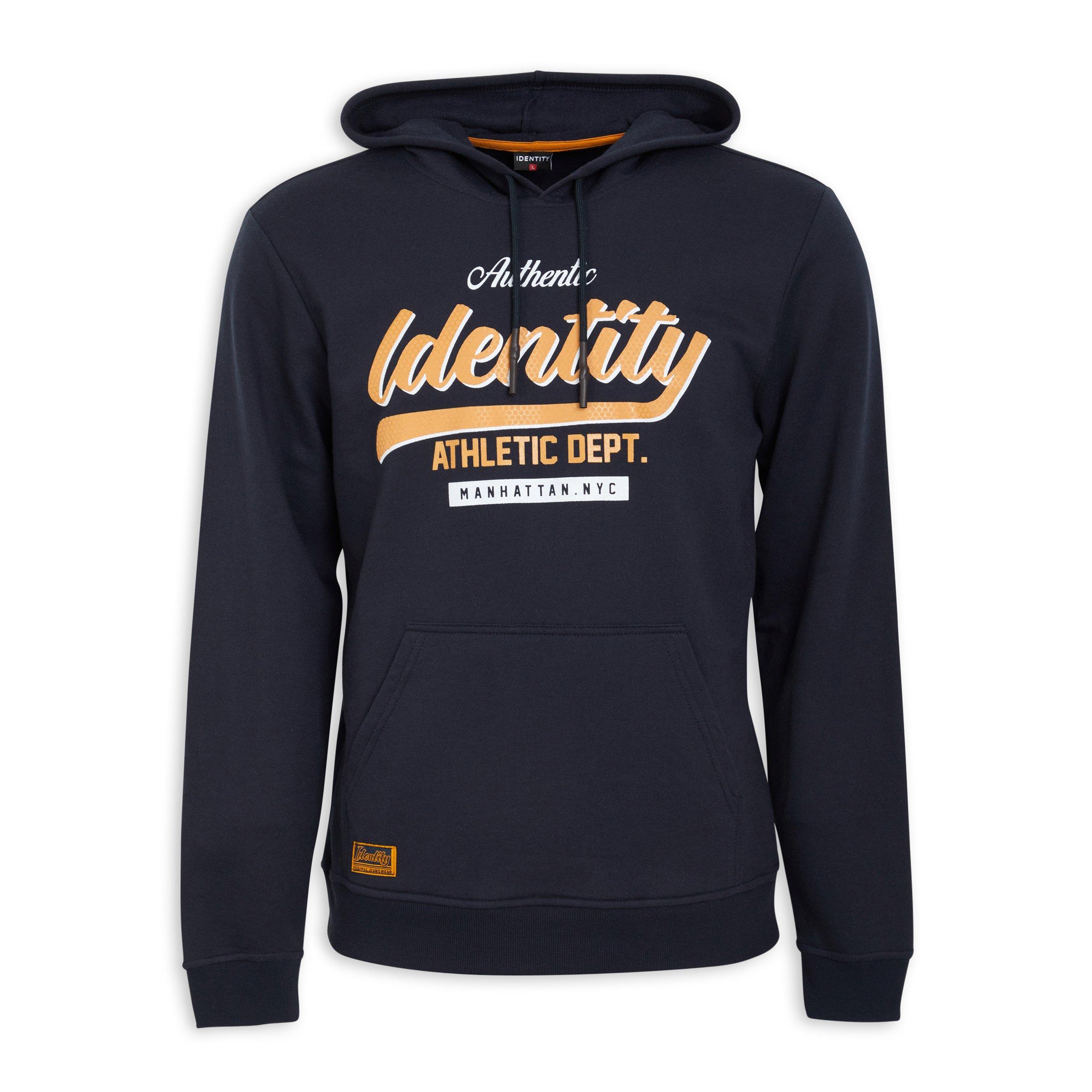 Navy Printed Hoodie