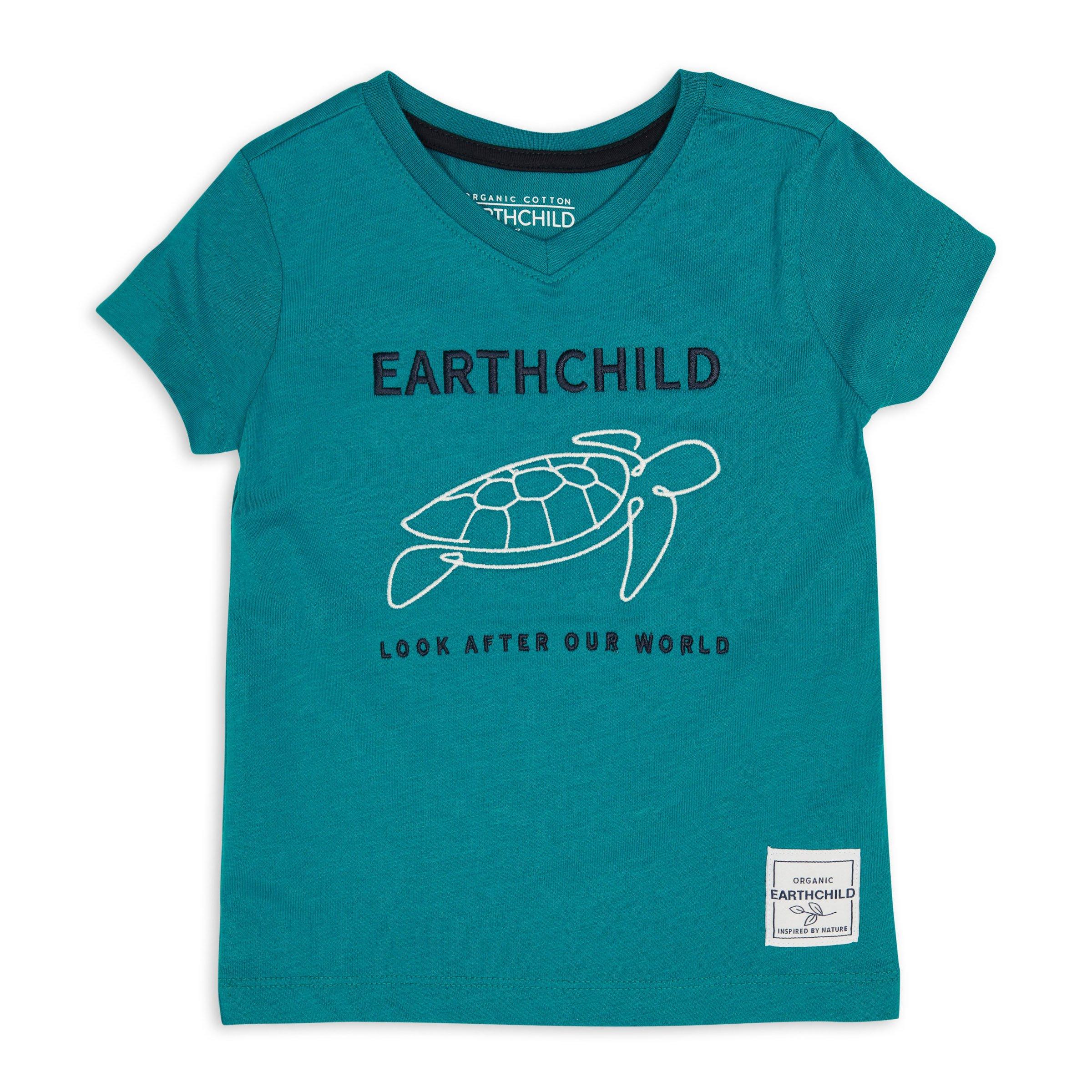 Baby Boy Teal Organic Tshirt (3113605) Earthchild