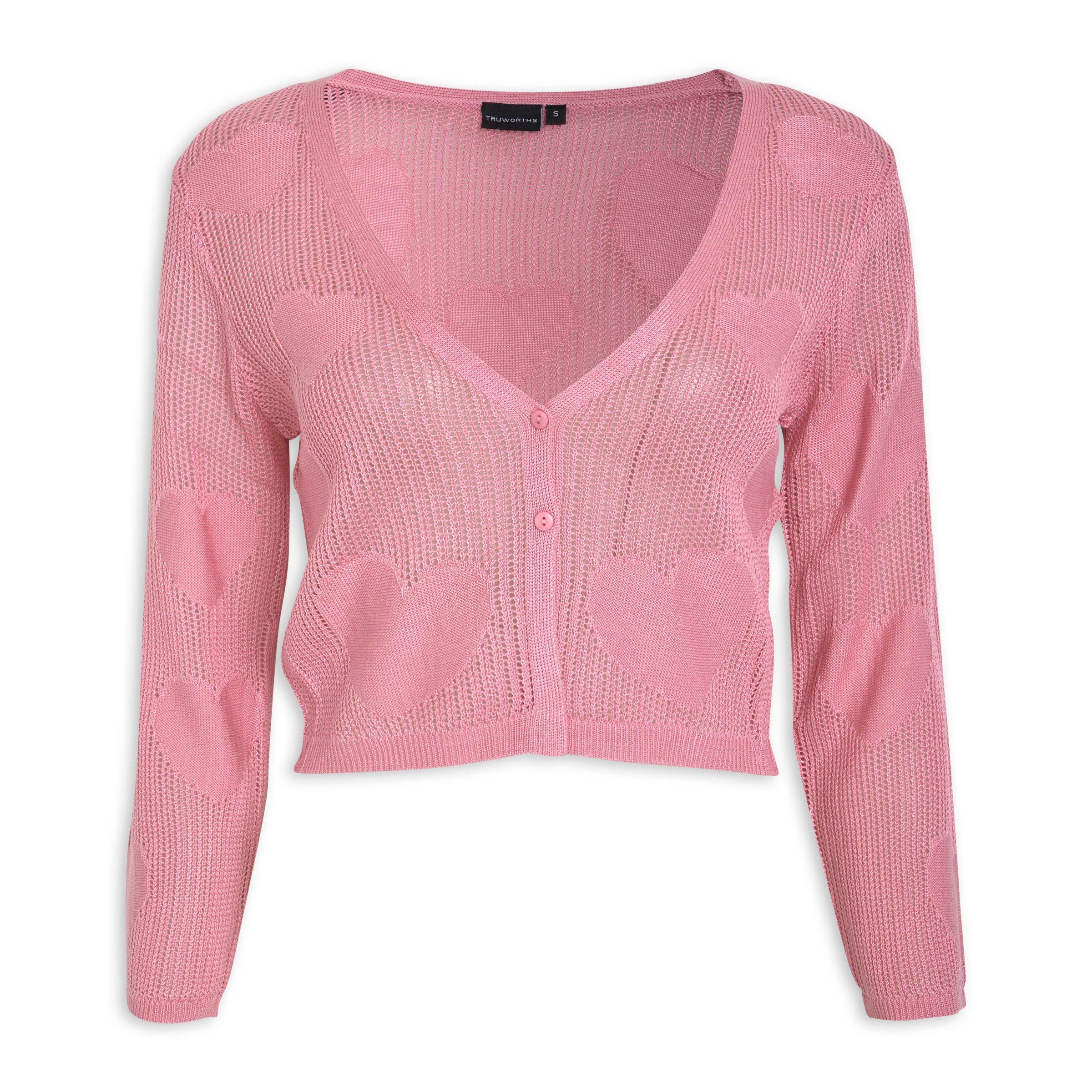  Pink Cropped Cardigan