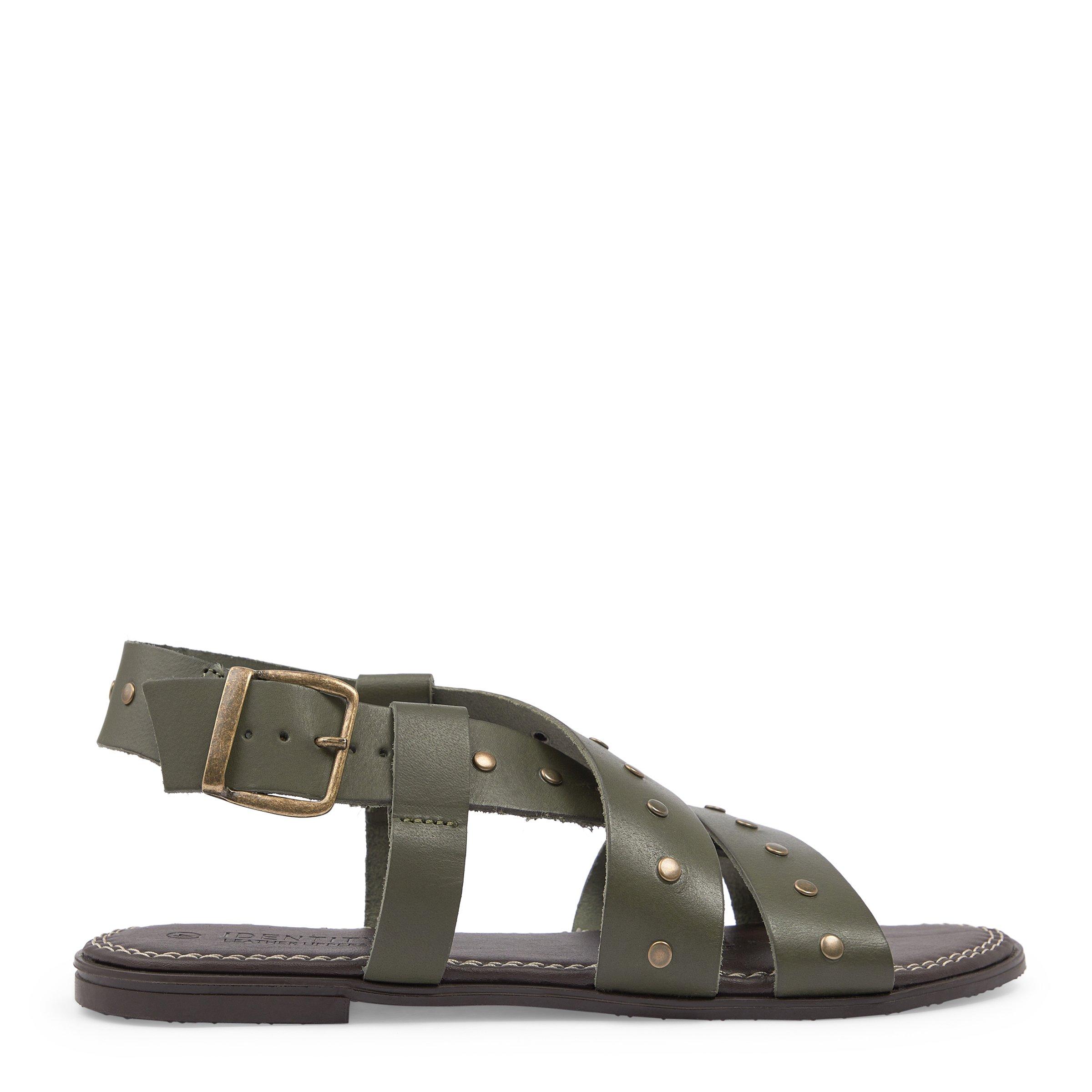 Olive green clearance leather sandals