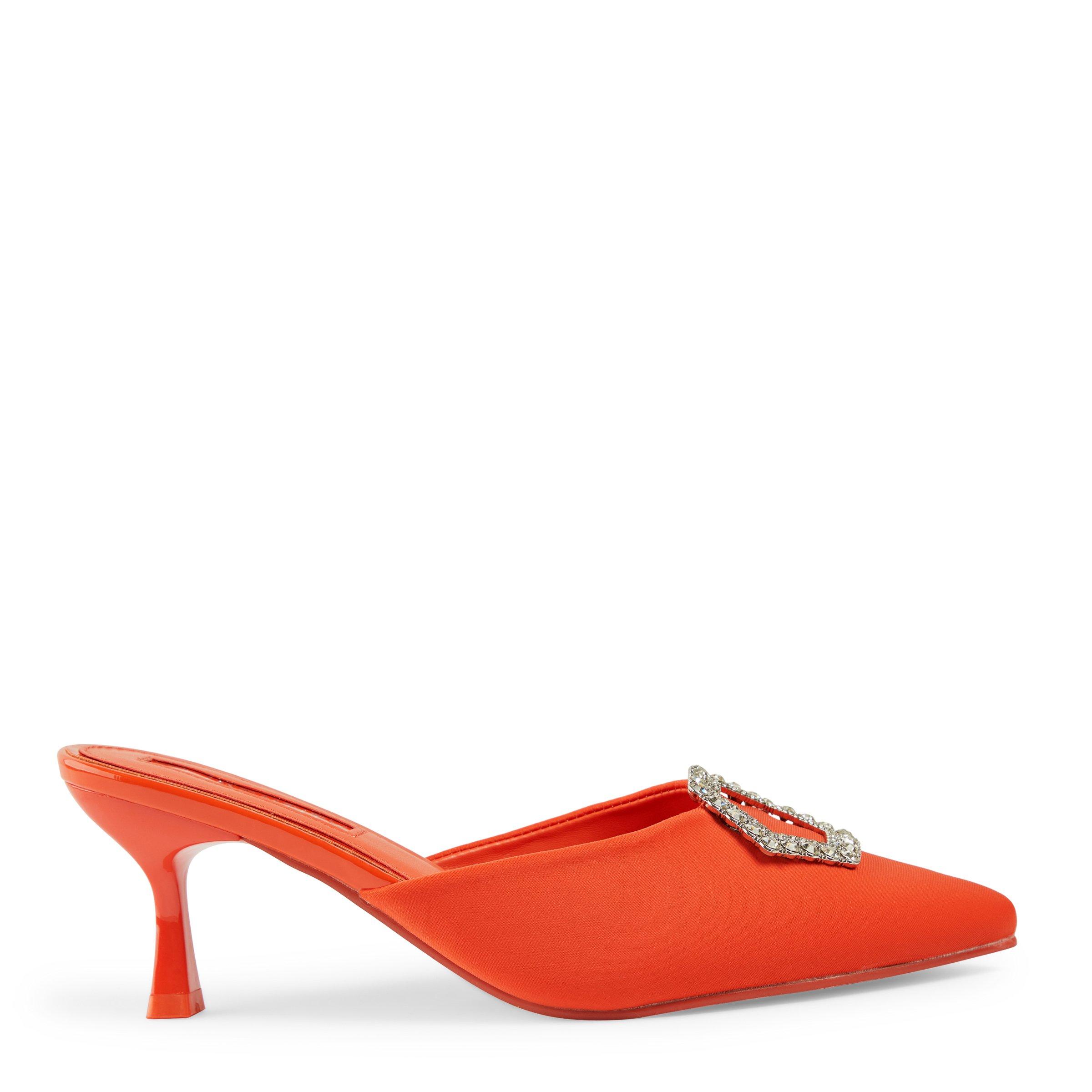 Orange multicolor heels best sale