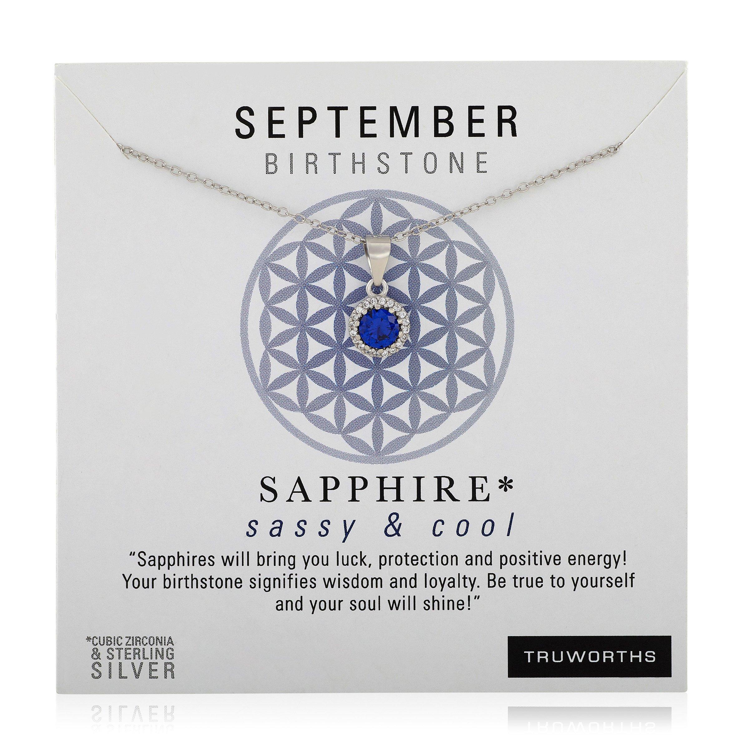 Necklace With September Birthstone And Diamond Necklace With