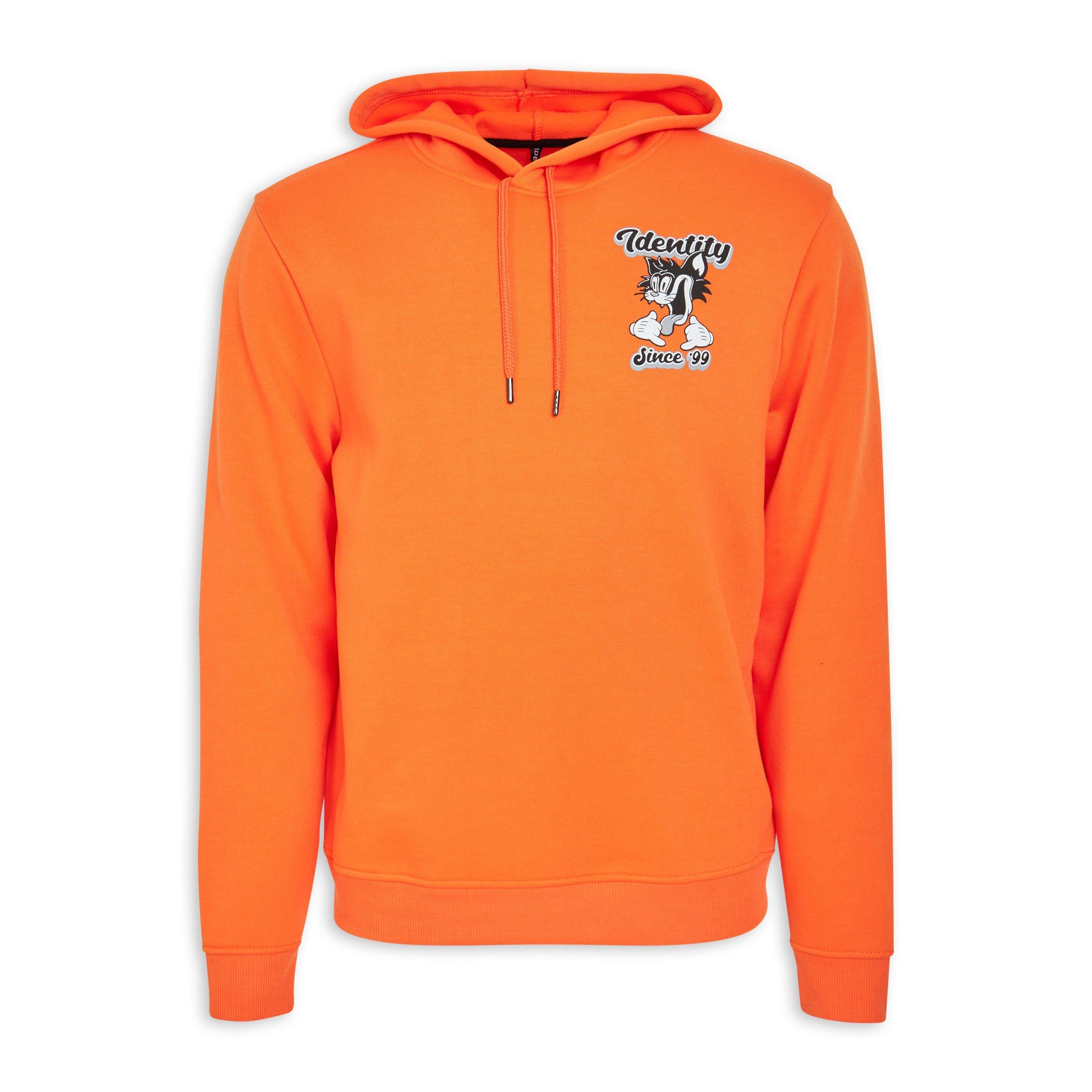 Orange graphic hoodie sale