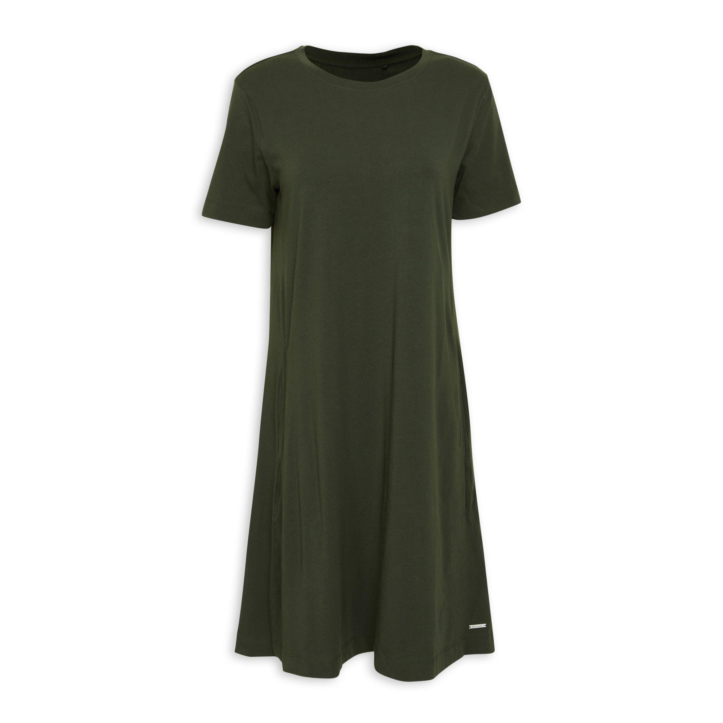 A Line Dress Green Print