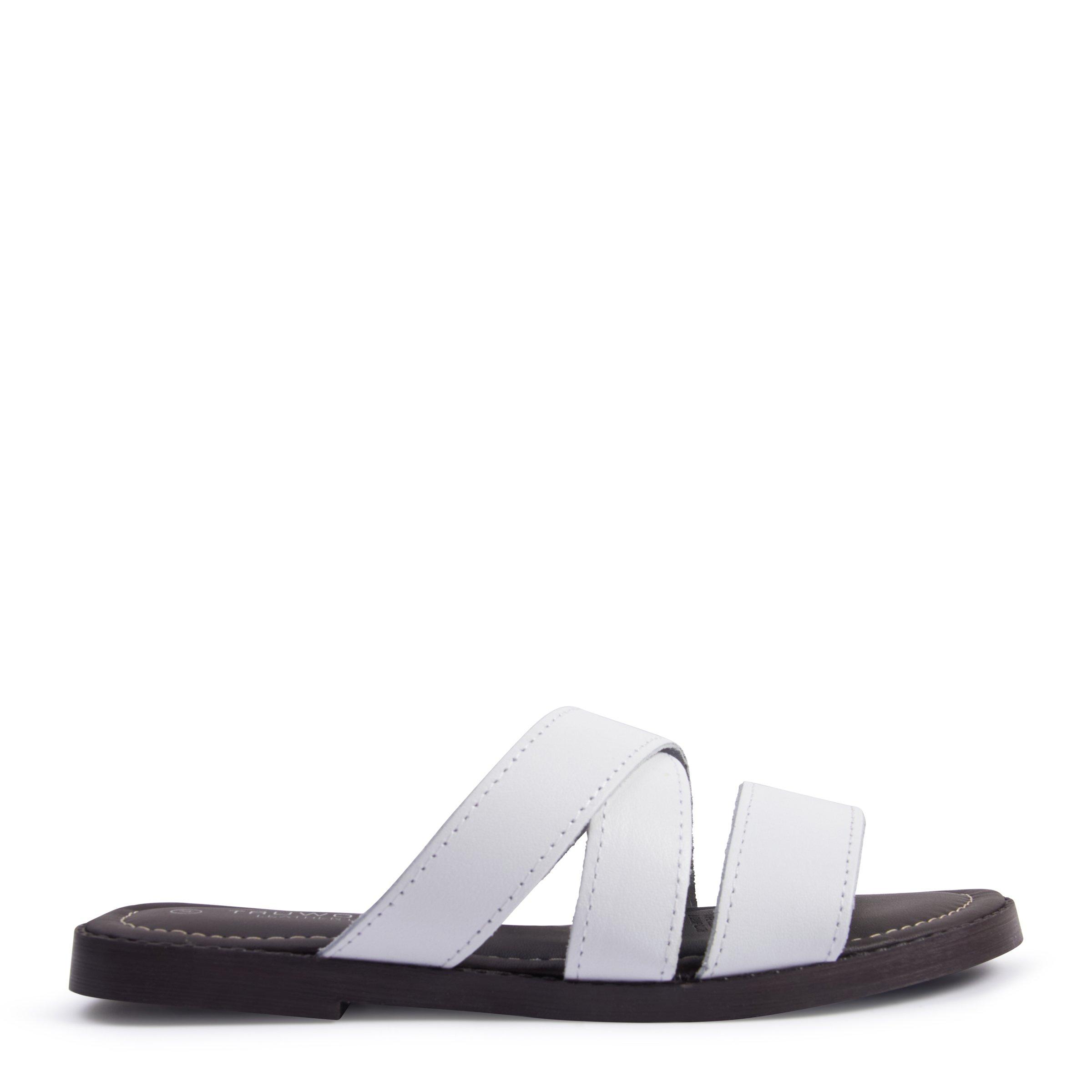 mule sandal striped green white