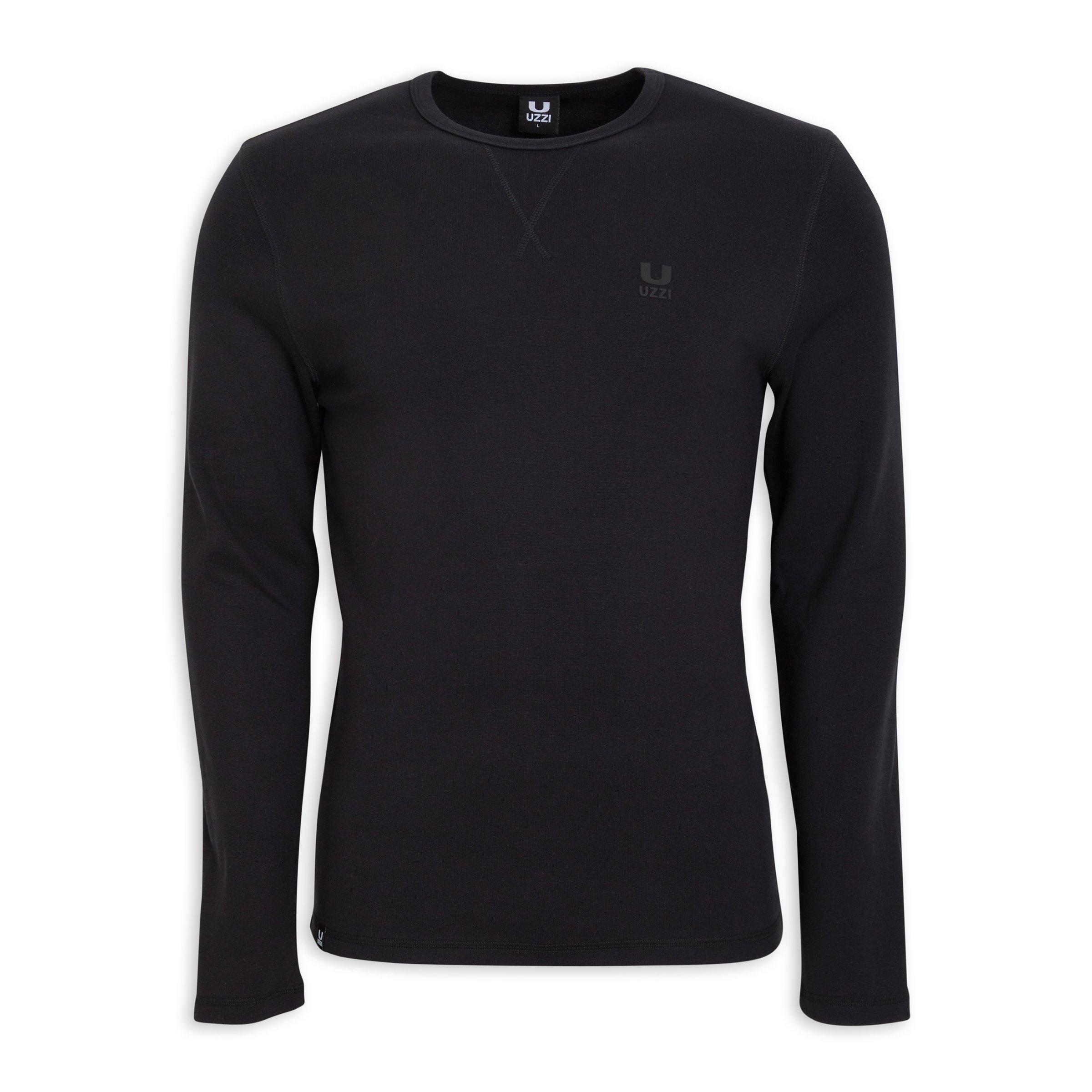 Black Long Sleeve Fitted T-shirt (3118068) | UZZI