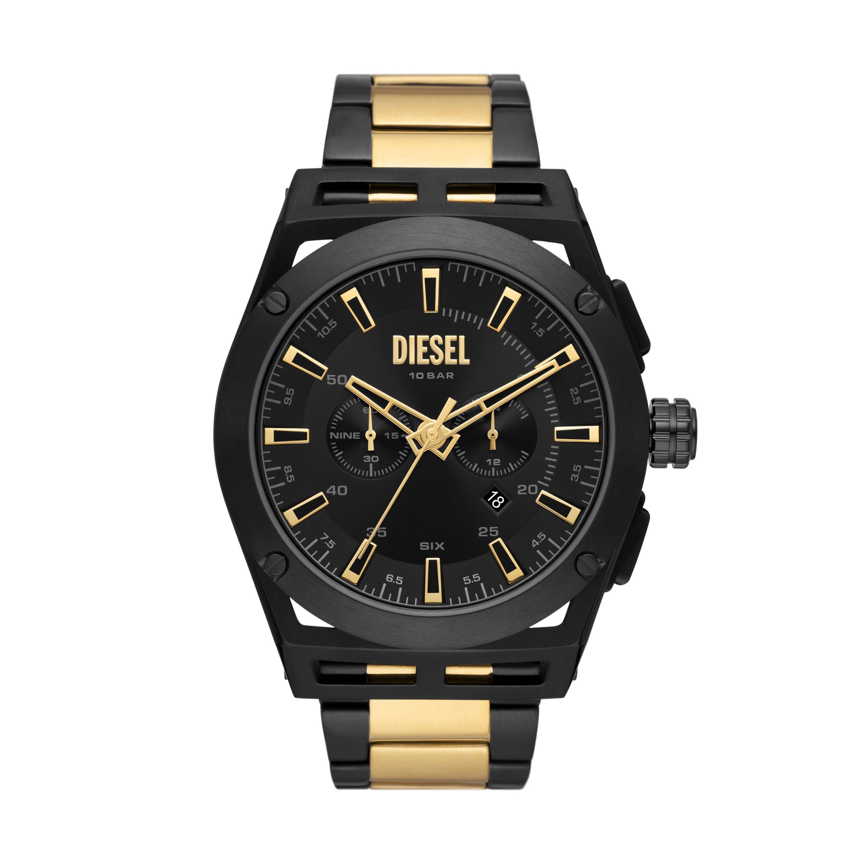 Black & Gold Timeframe Metal Watch (3118936) | Diesel