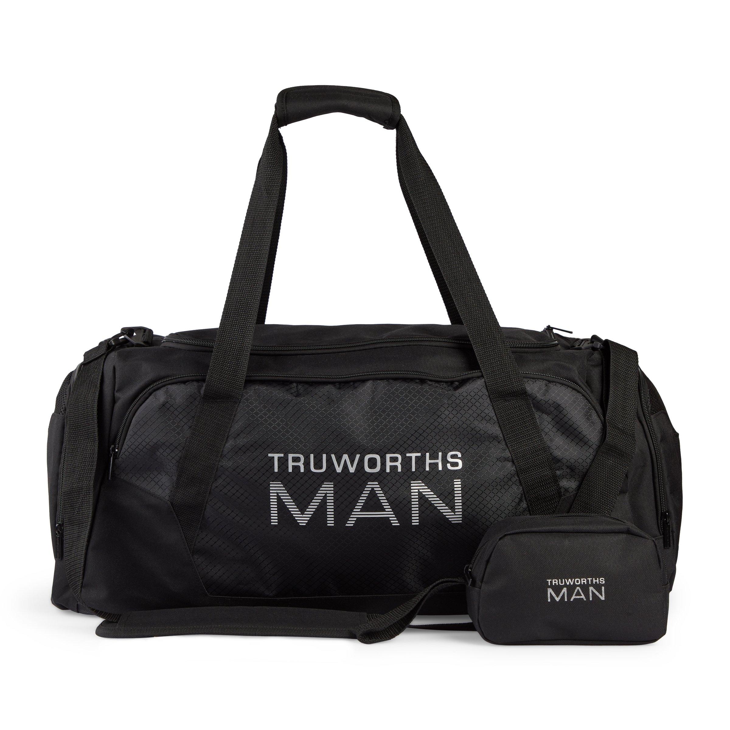 Black Weekender Bag With Toiletry Bag (3119238) Truworths Man