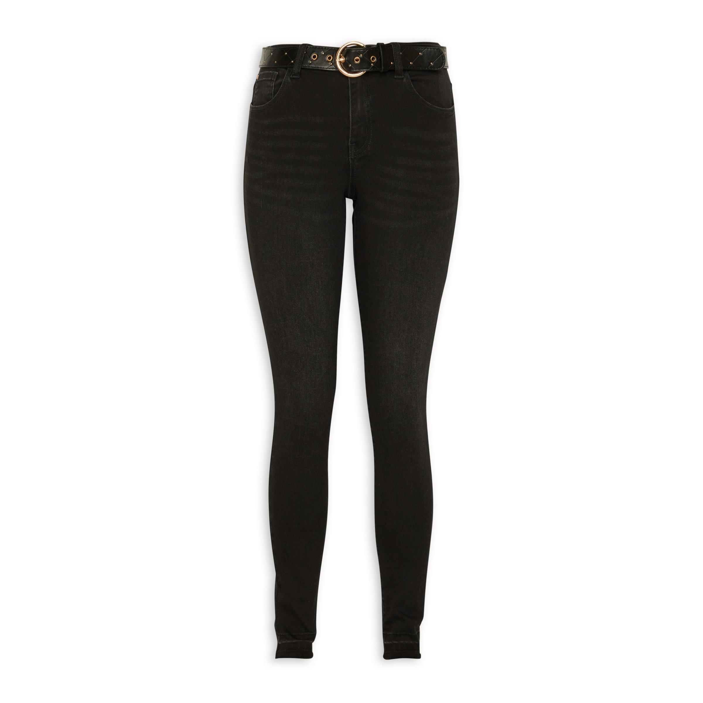 Onea belt jeans - black