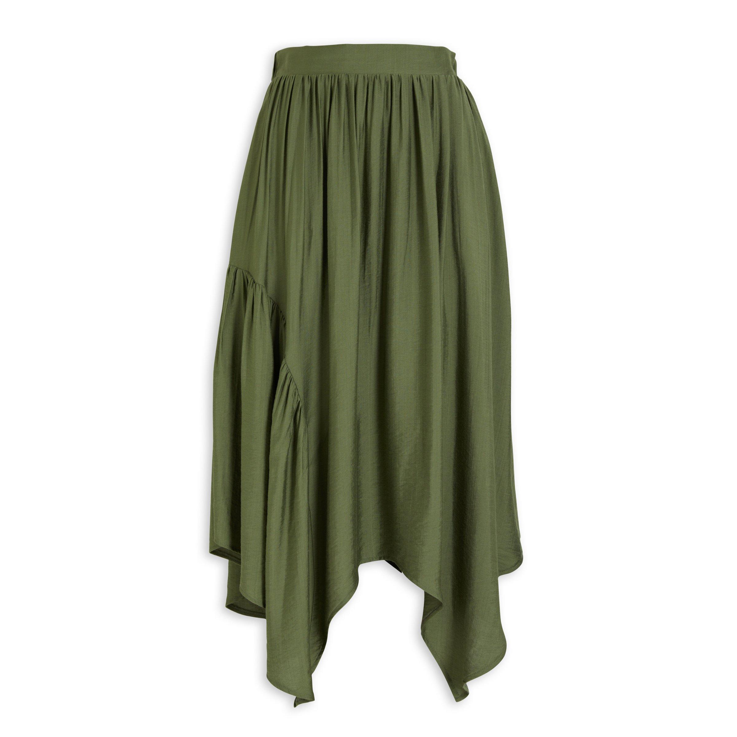 Green Deconstructed Pleated Skirt Truworths