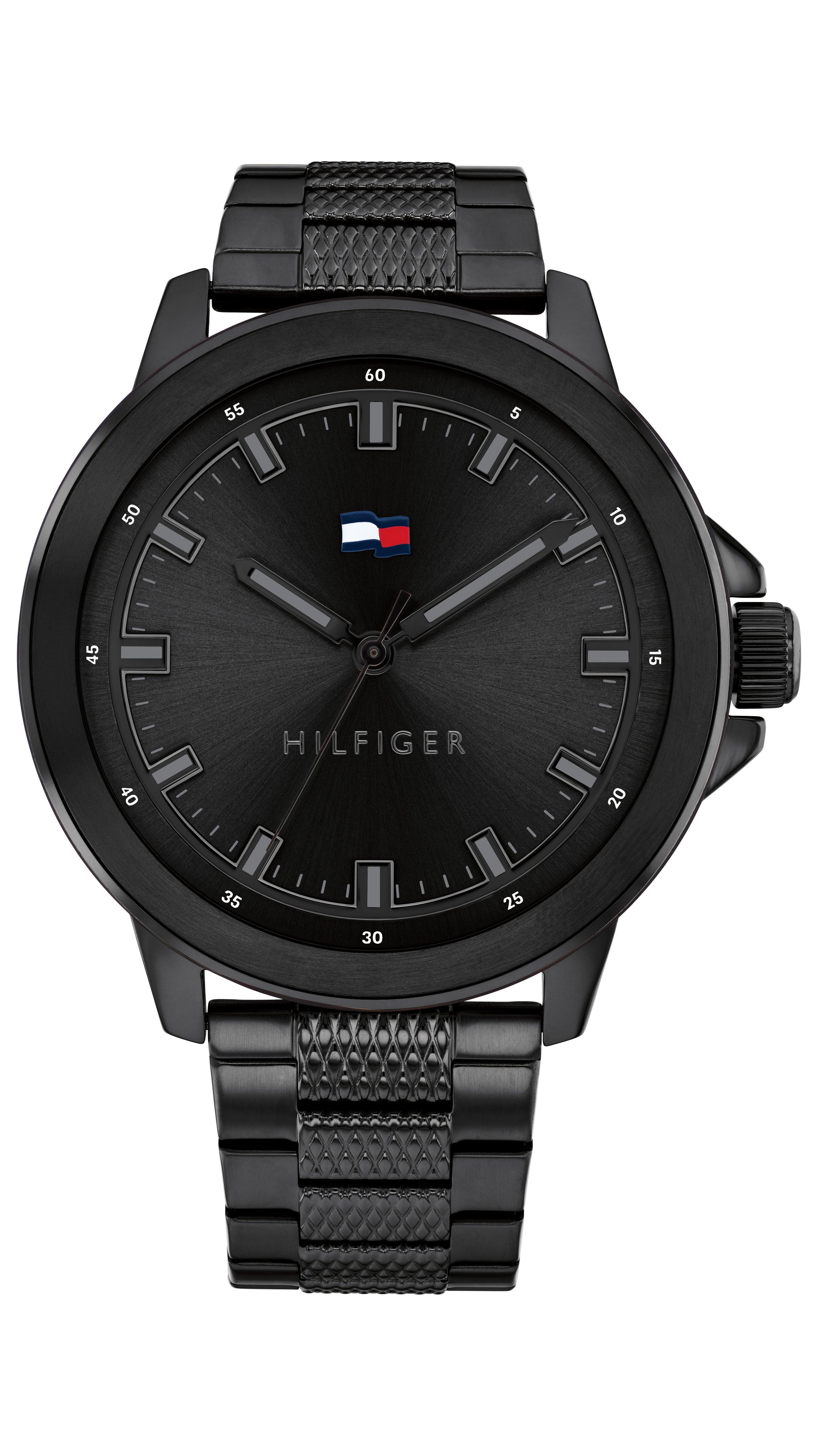 Tommy hilfiger discount black metal watches