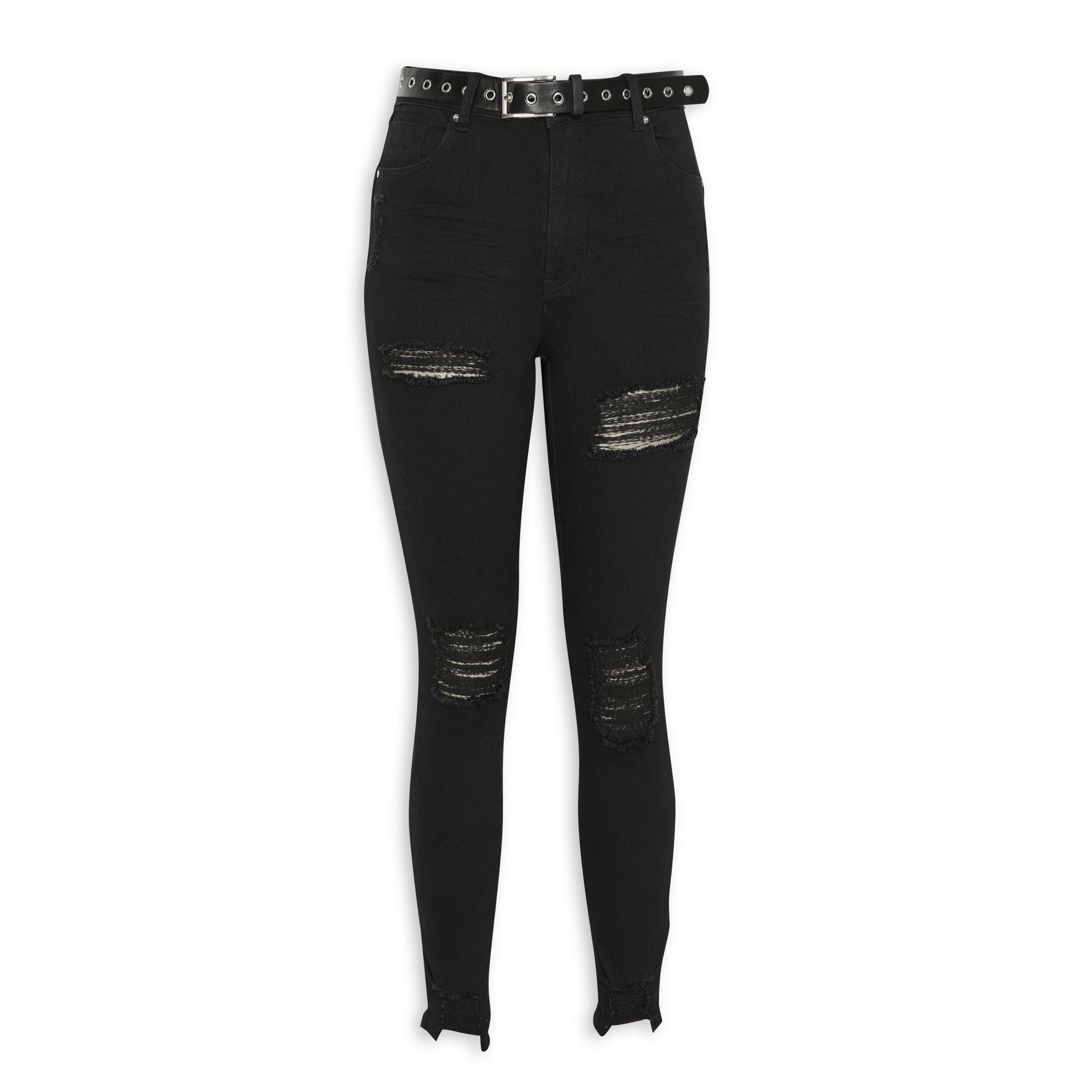 Black ripped jeans teens best sale